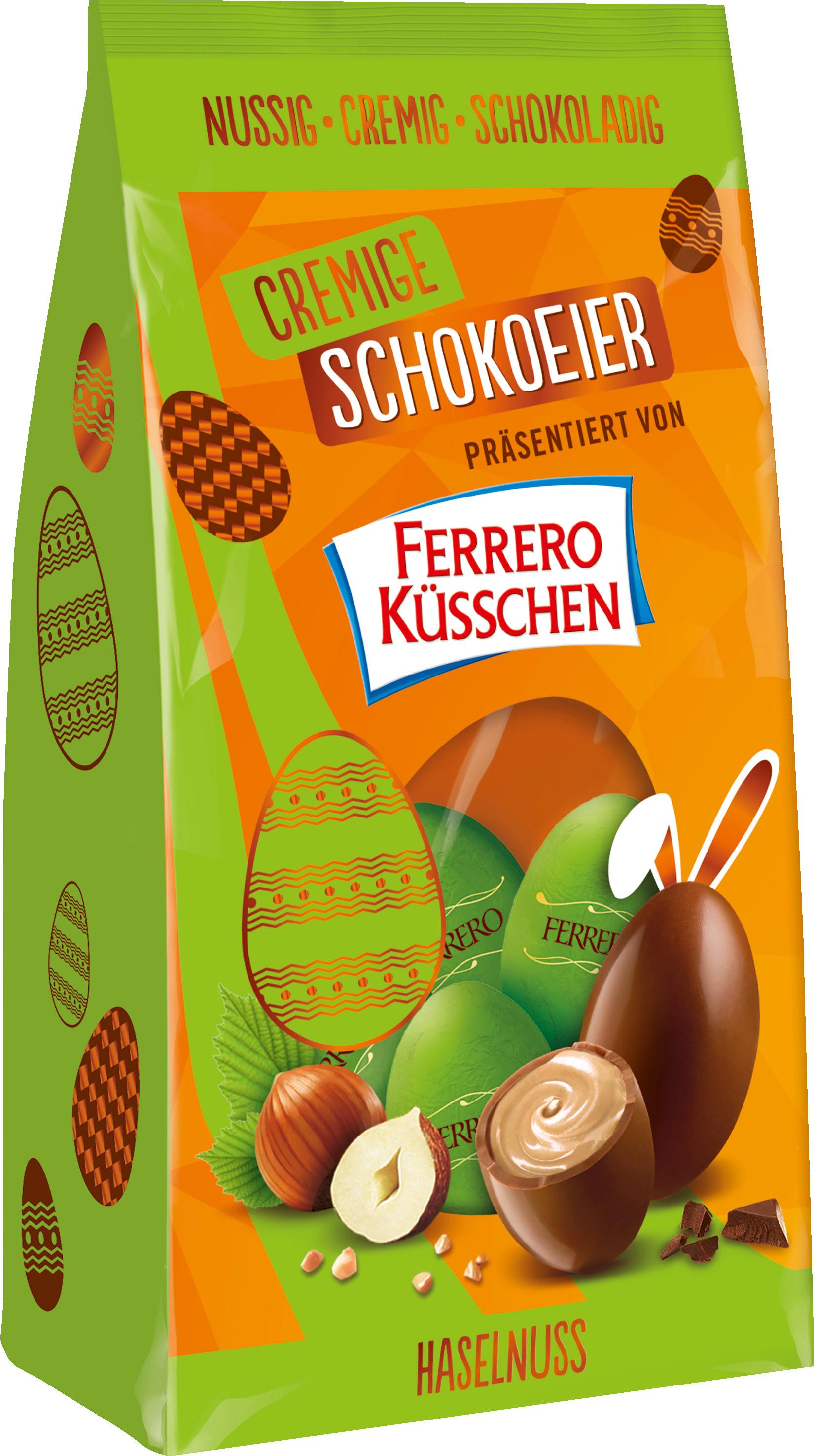 Ferrero Cremige Schokoeier präsentiert von Ferrero Küsschen Haselnuss