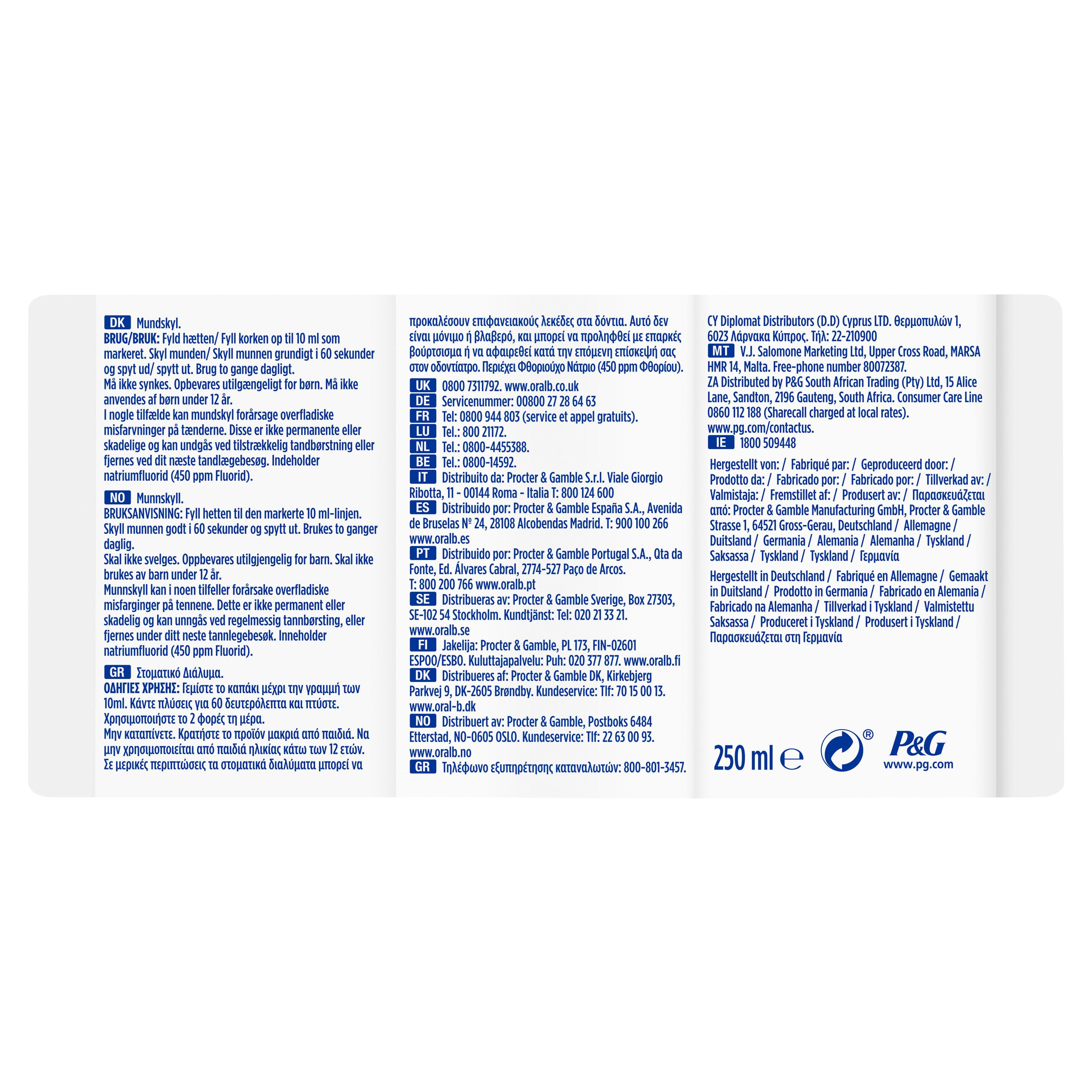Produktbild Oral-B Mundspülung Zahnfleisch und -schmelz Extra Frisch 250ml 2 von 2