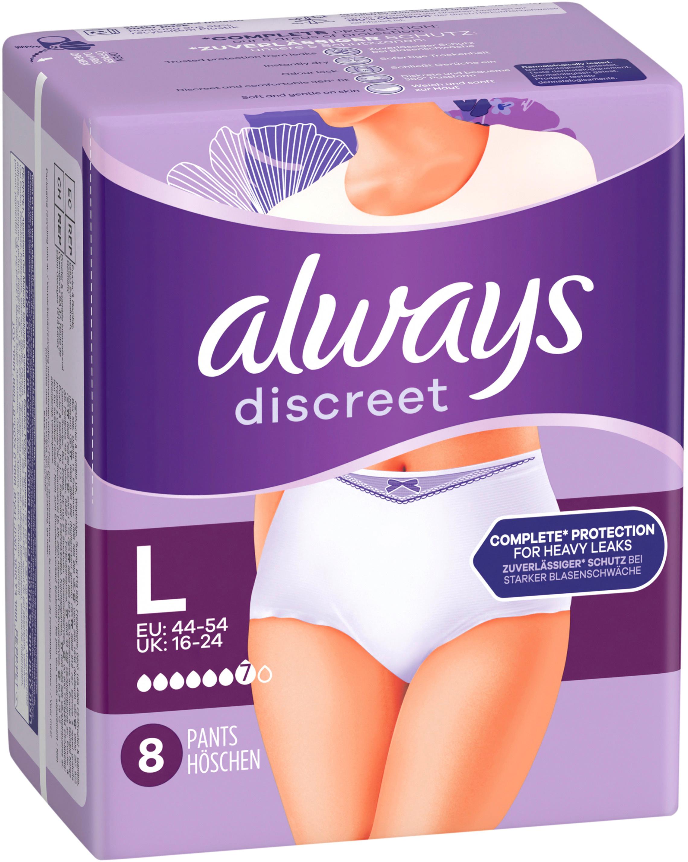 Produktbild always discreet Inkontinenz Höschen Gr. L Monatspackung 3 von 7