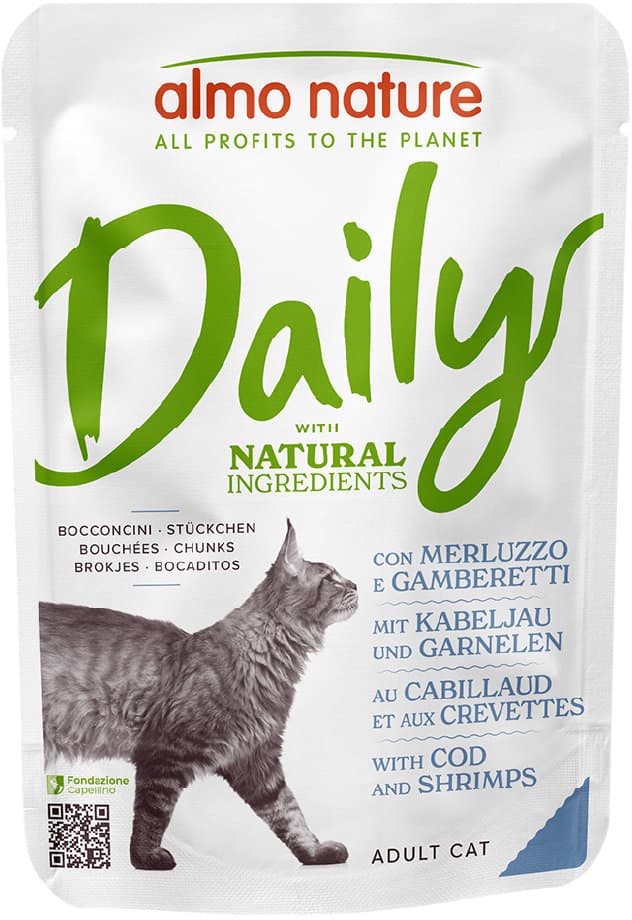 almo nature Katzennassfutter P.B. Daily Menu Kabeljau + Garnelen