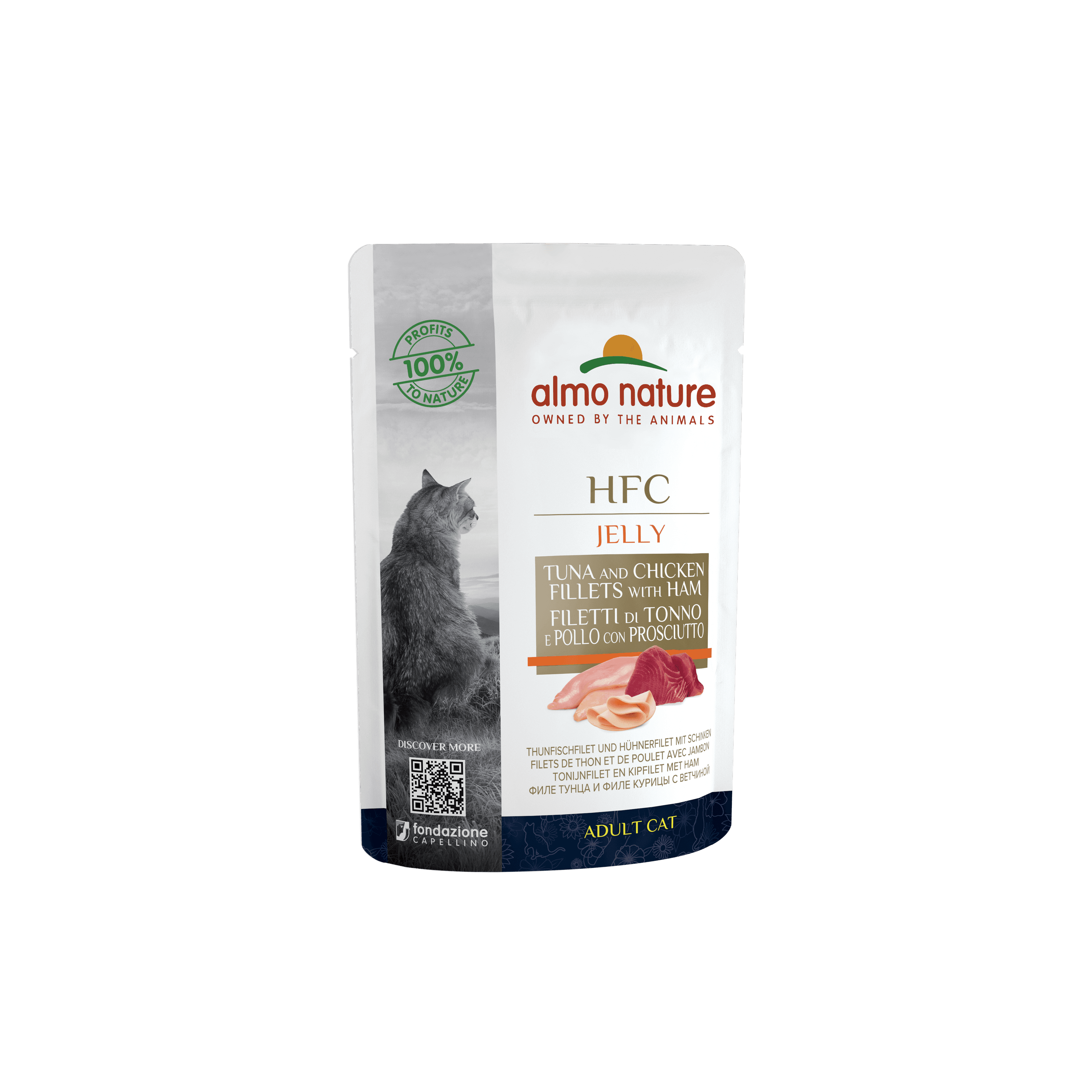 almo nature Katzennassfutter HFC Jelly Thunfischfilet und Hühnerfilet mit Schinken