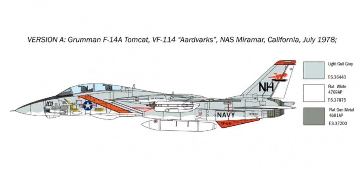 Produktbild Italeri 510001414 - 1:72 F-14A Tomcat Recessed Line Panels 4 von 6