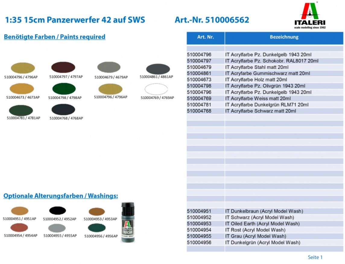 Produktbild Italeri 510006562 - 1:35 15cm Panzerwerfer 42 auf SWS 3 von 6