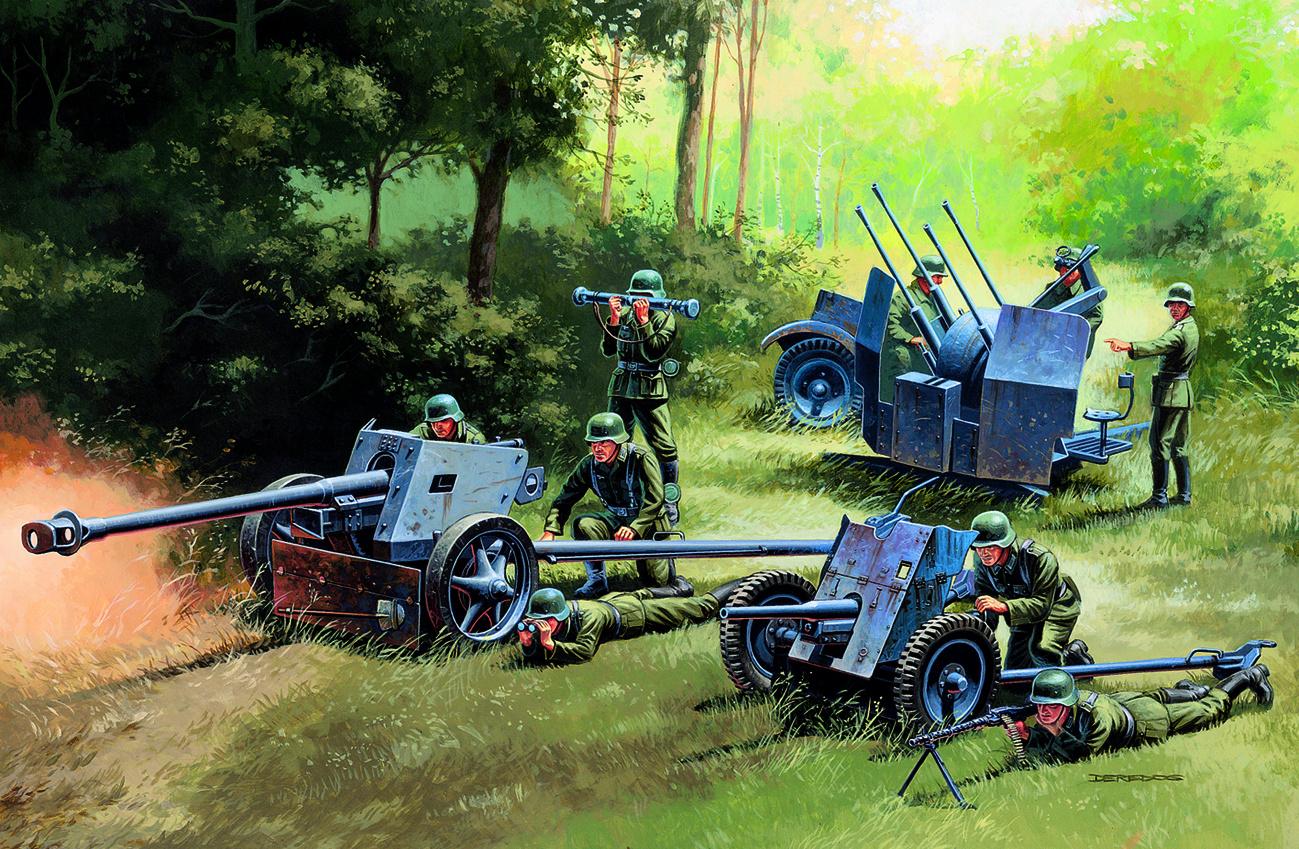 Italeri 510007026 - 1:72 German Guns Set: PAK35-PAK40-FLAK38