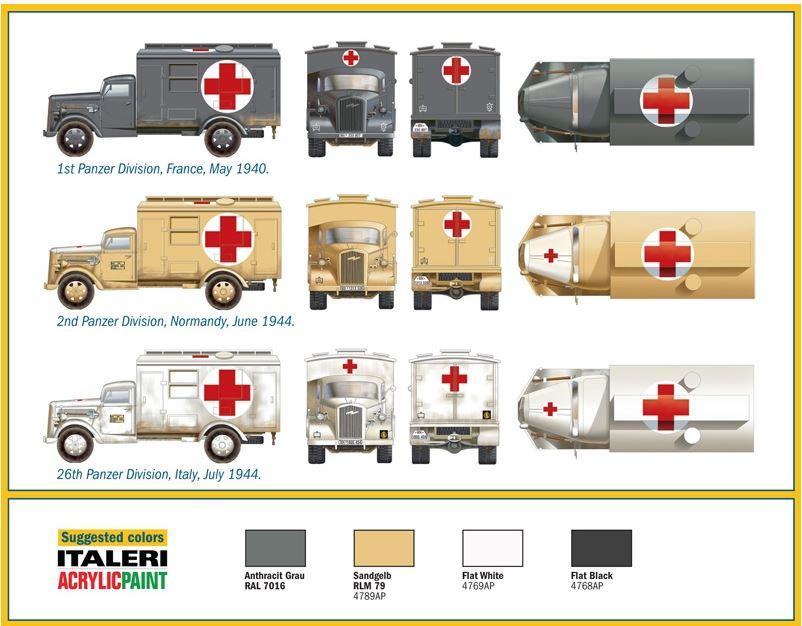Produktbild Italeri 7055 - Militärfahrzeug - KFZ.305 AMBULANCE 1:72 4 von 4