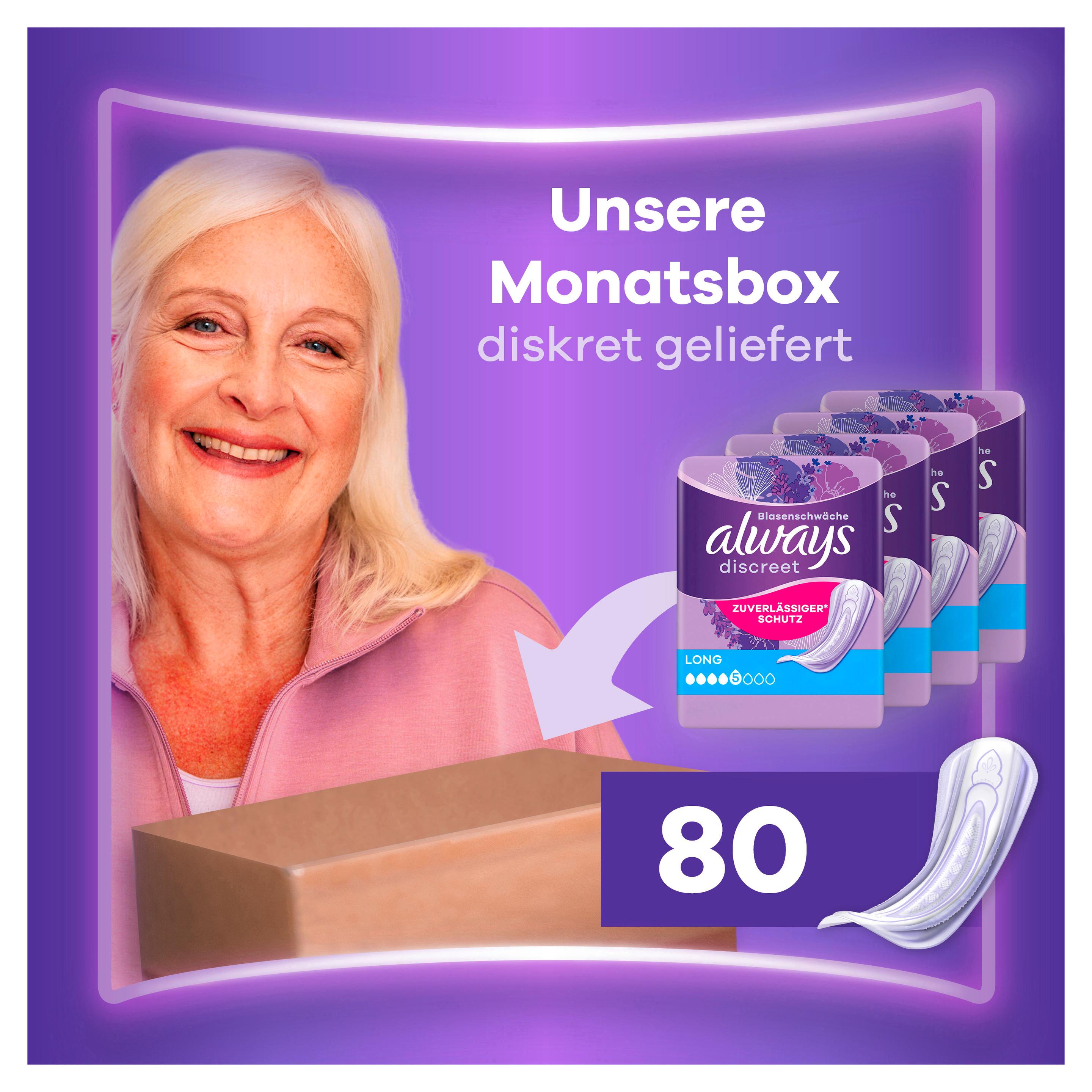 Produktbild Always Discreet Inkontinenz Einlagen Long Monatspaket 3 von 9