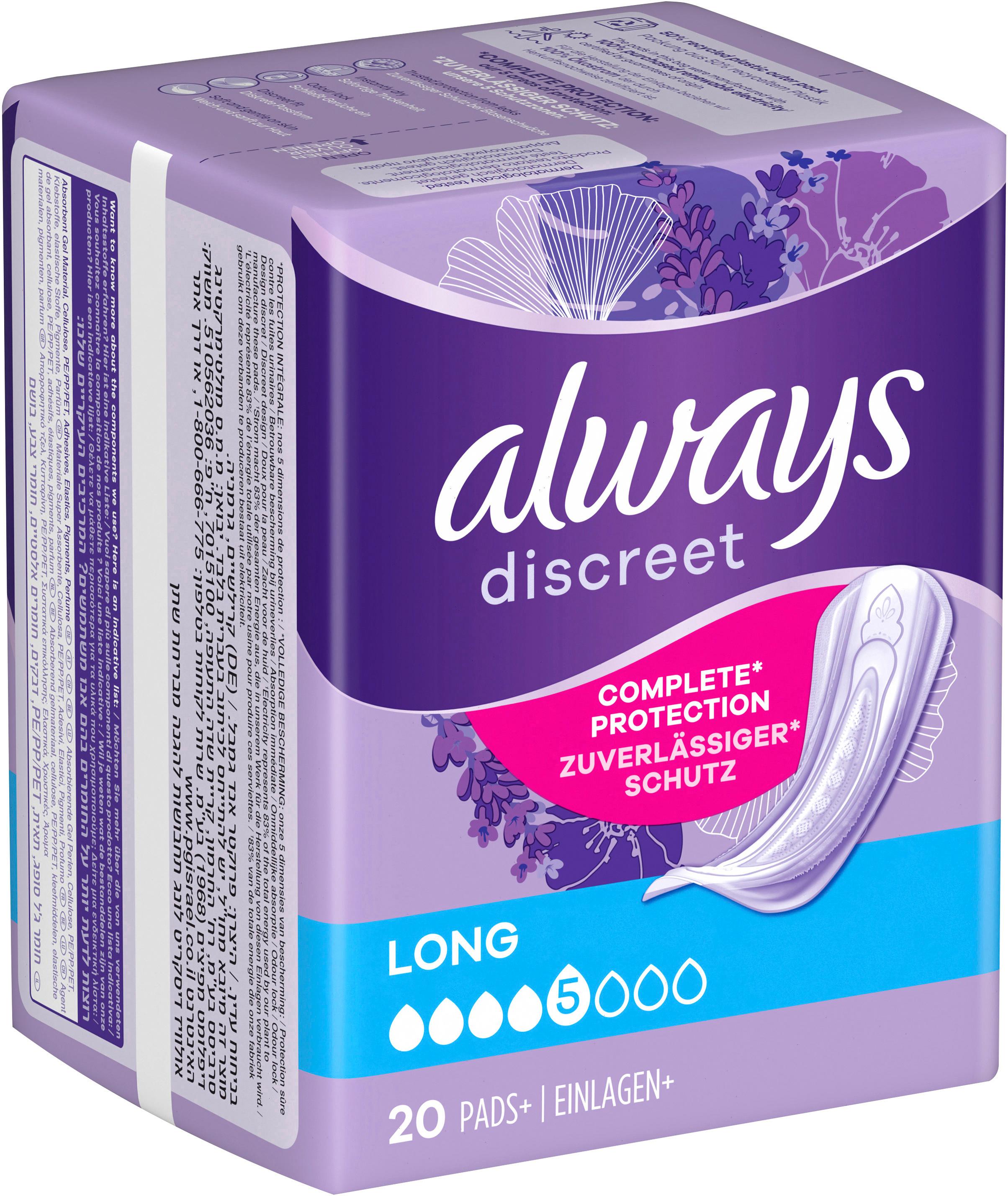 Produktbild Always Discreet Inkontinenz Einlagen Long Monatspaket 9 von 9
