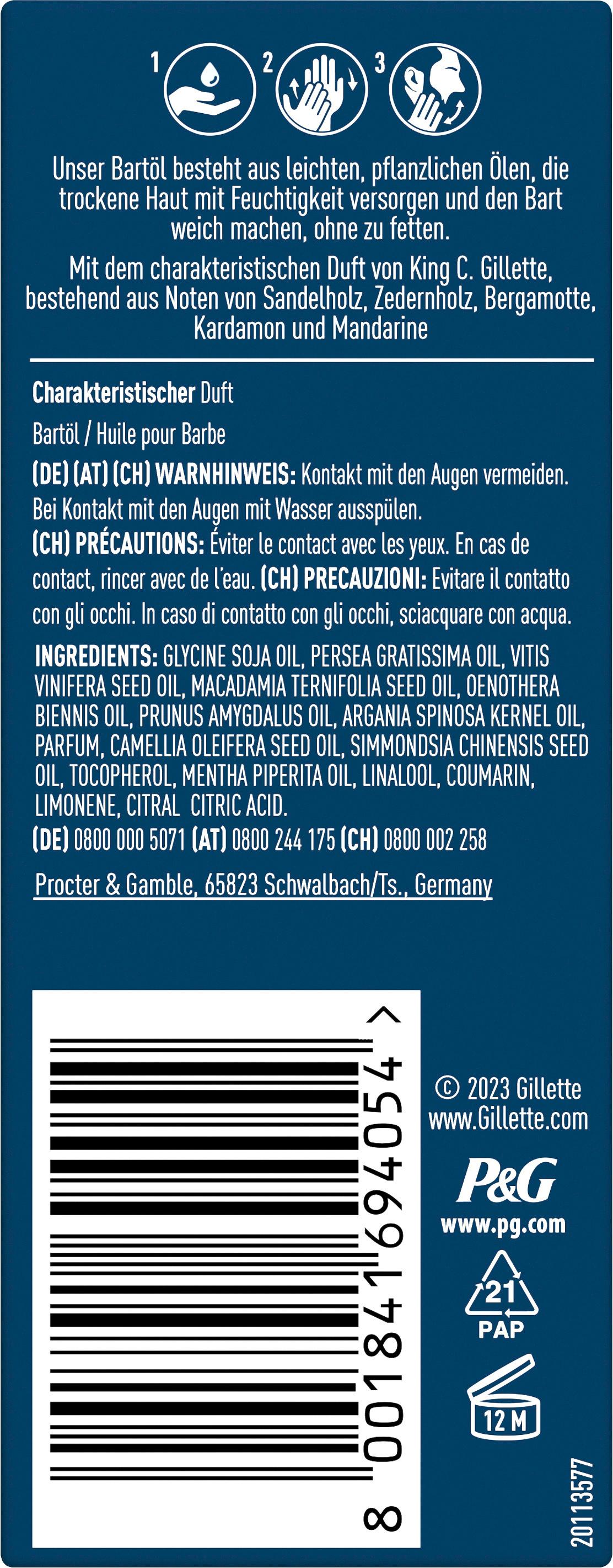 Produktbild Gillette Bartpflege King C. Bartöl 30ml 3 von 27