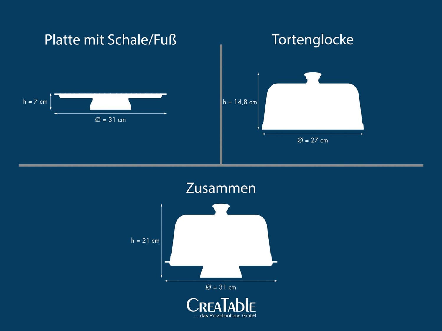 CreaTable Glasplatte Palladio