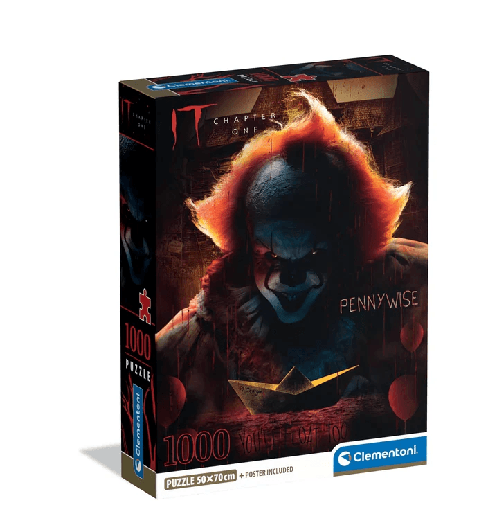 Clementoni - IT Puzzle 1000 Teile – Horror‑Motiv aus dem Kultfilm – Hochwertiges Erwachsenenpuzzle