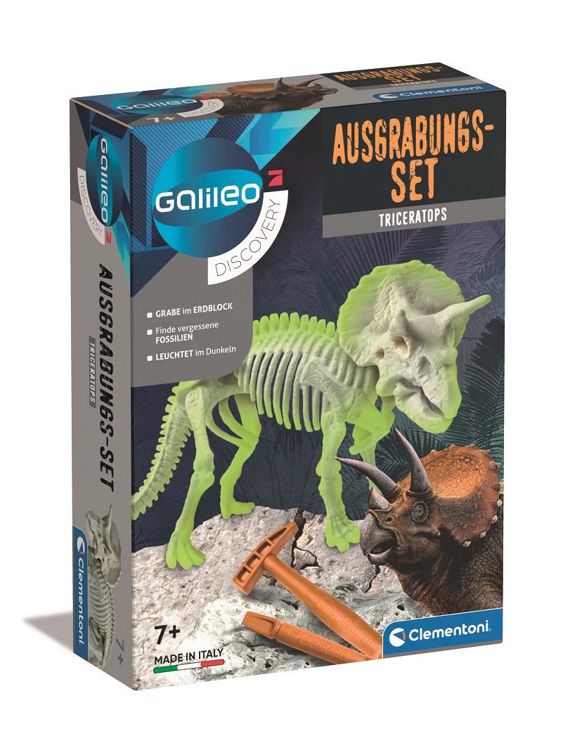 Clementoni - Galileo - Ausgrabungs-Set Triceratops