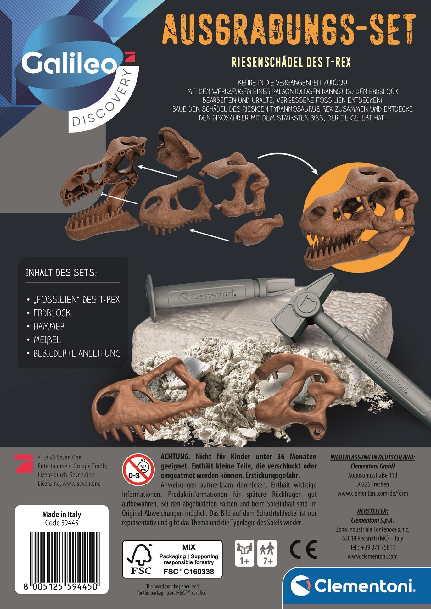 Produktbild Clementoni - GALILEO Ausgrabungs-Set Riesenschädel T-Rex 59445 6 von 6