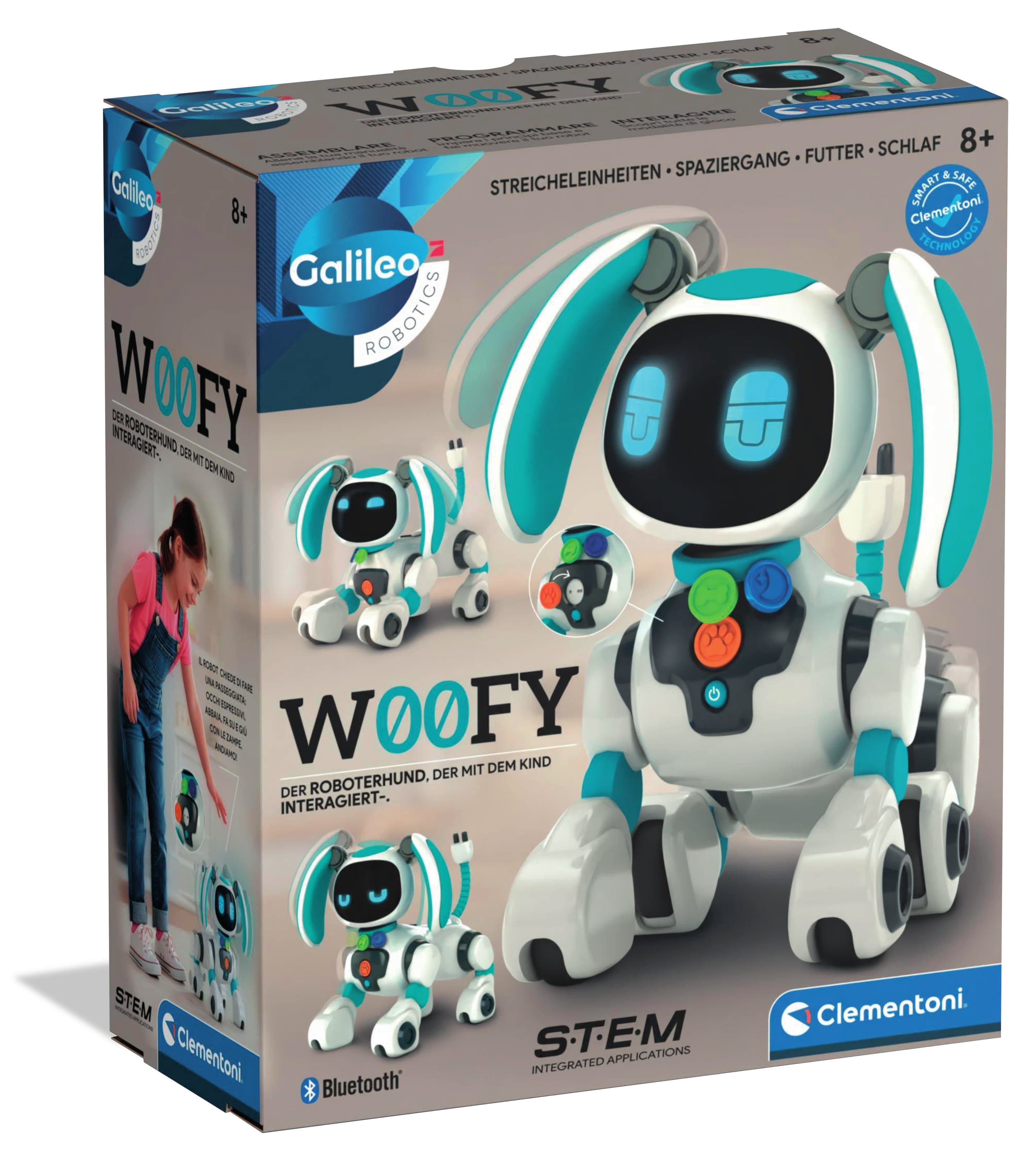 Clementoni Galileo WOOFY – Mein KI-Haustier, interaktiver Roboterhund ab 8 Jahren