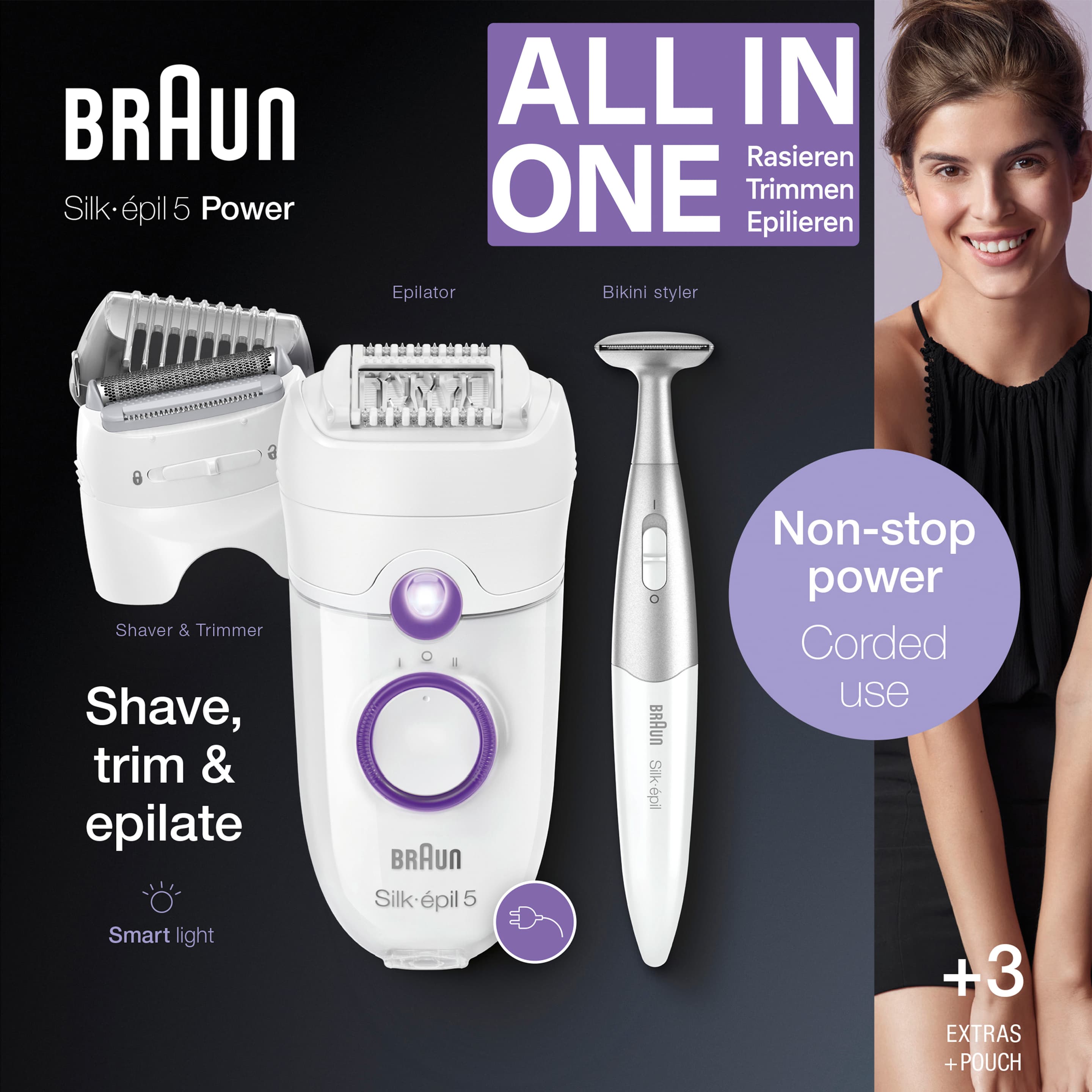 BRAUN Epilierer Silk-épil 5-825P 3D All-In-One