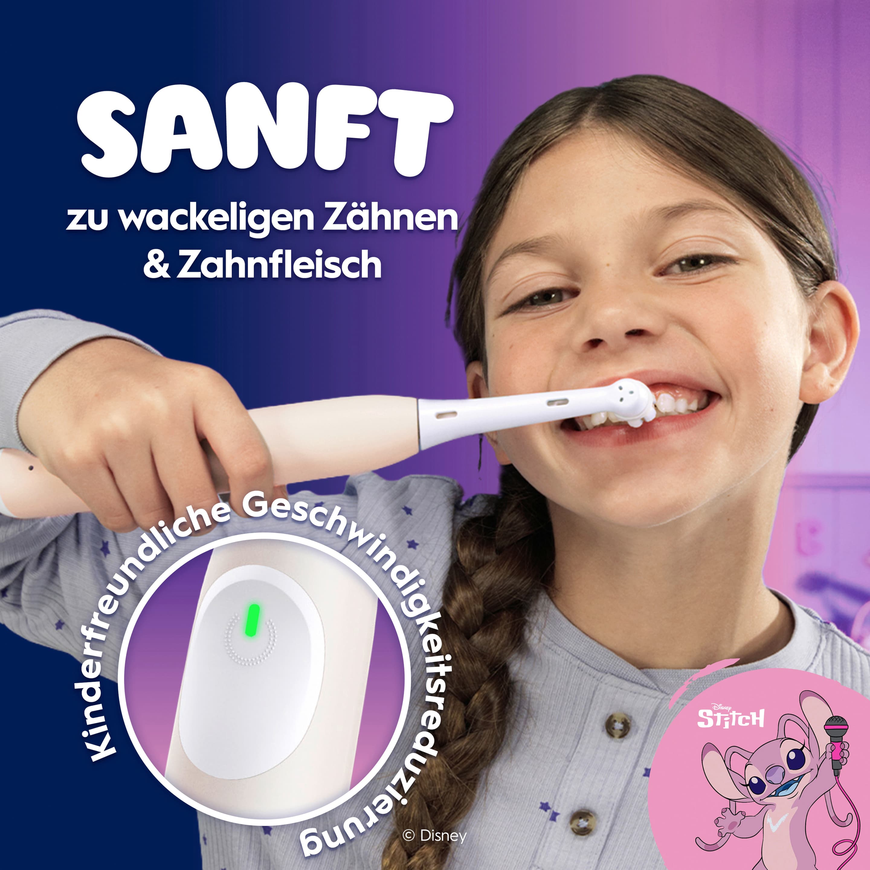 Oral-B Elektrische Zahnbürste iO Kids 6+ mit Reiseetui Angel