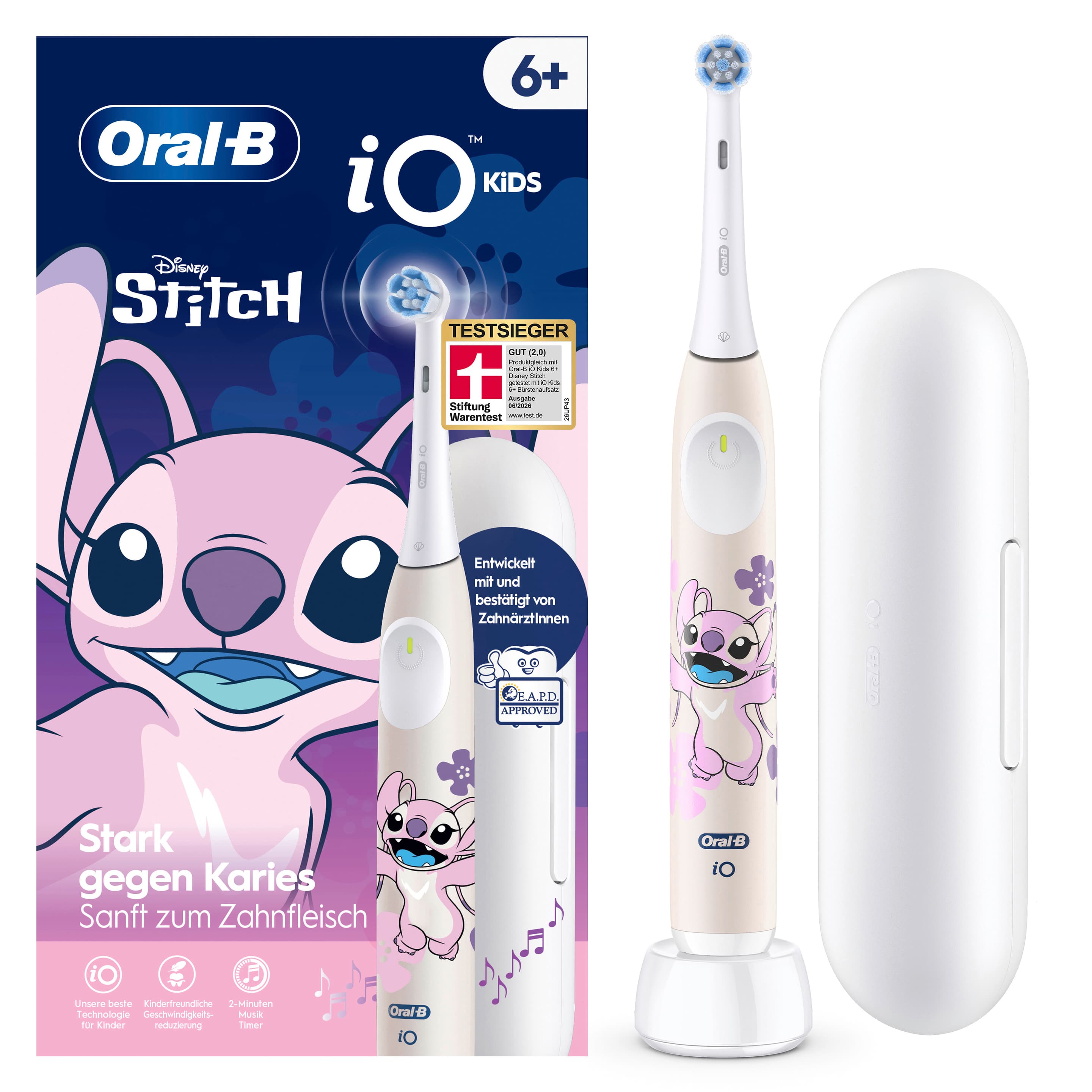 Oral-B Elektrische Zahnbürste iO Kids 6+ mit Reiseetui Angel