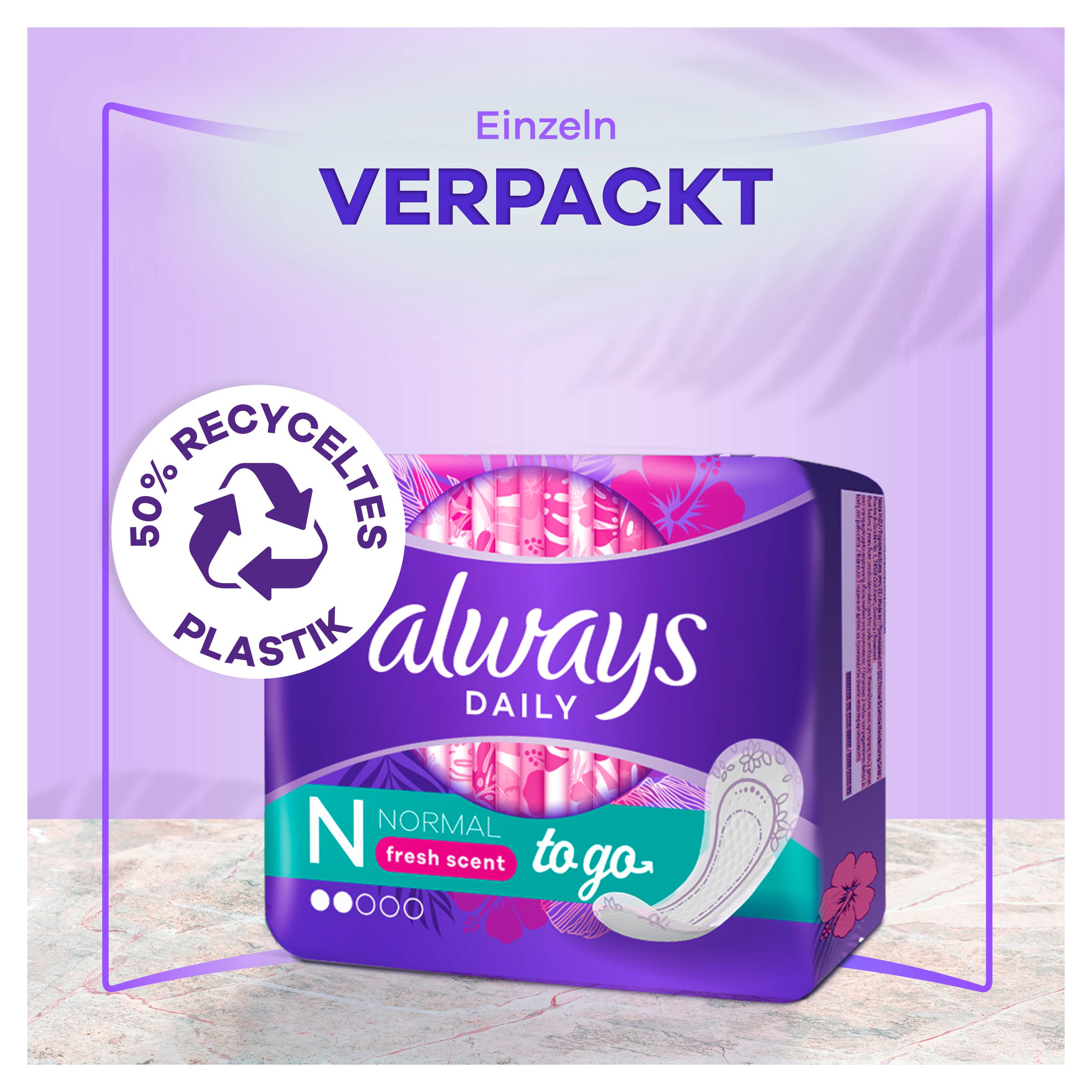 Produktbild Always Slipeinlagen Normal to go – mit Geruchsneutralisierung 11 von 13
