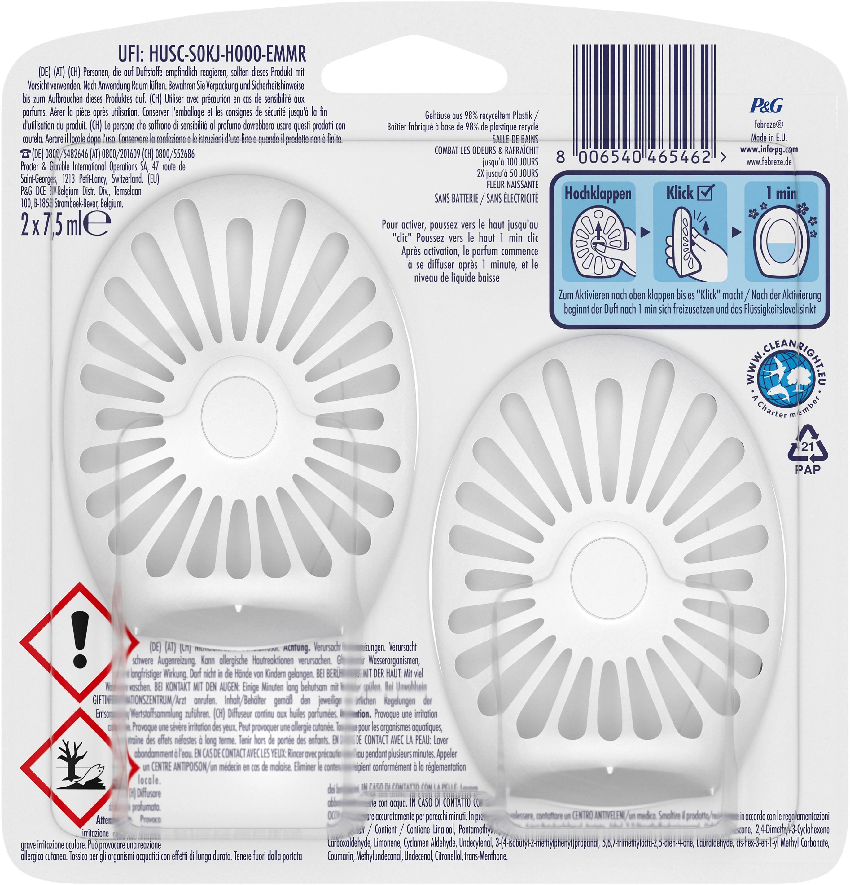 Produktbild Febreze Bad Lufterfrischer Blütenhauch Duo 2 von 7