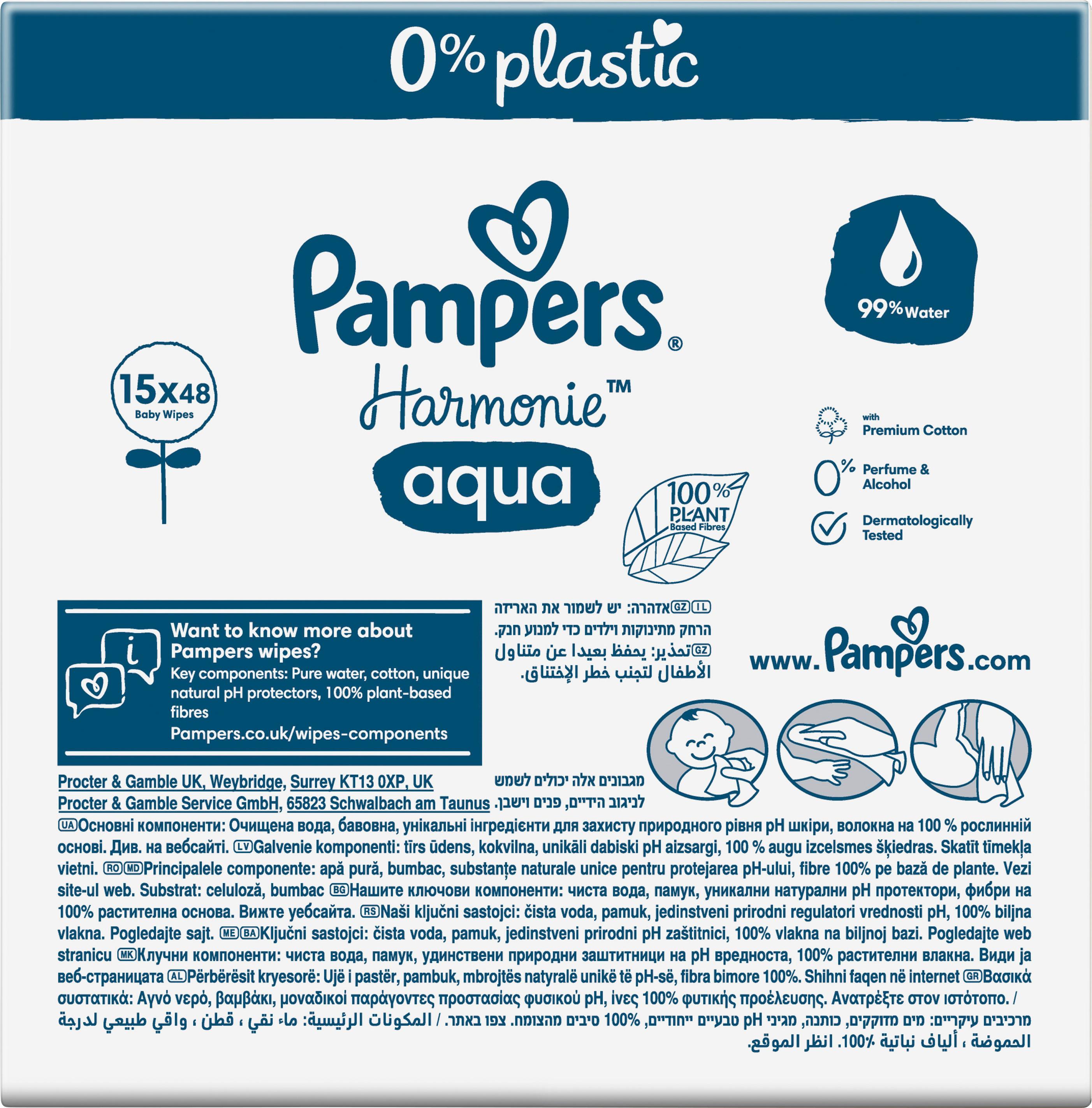 Produktbild Pampers Feuchttücher Aqua 15X48 Stück 5 von 12