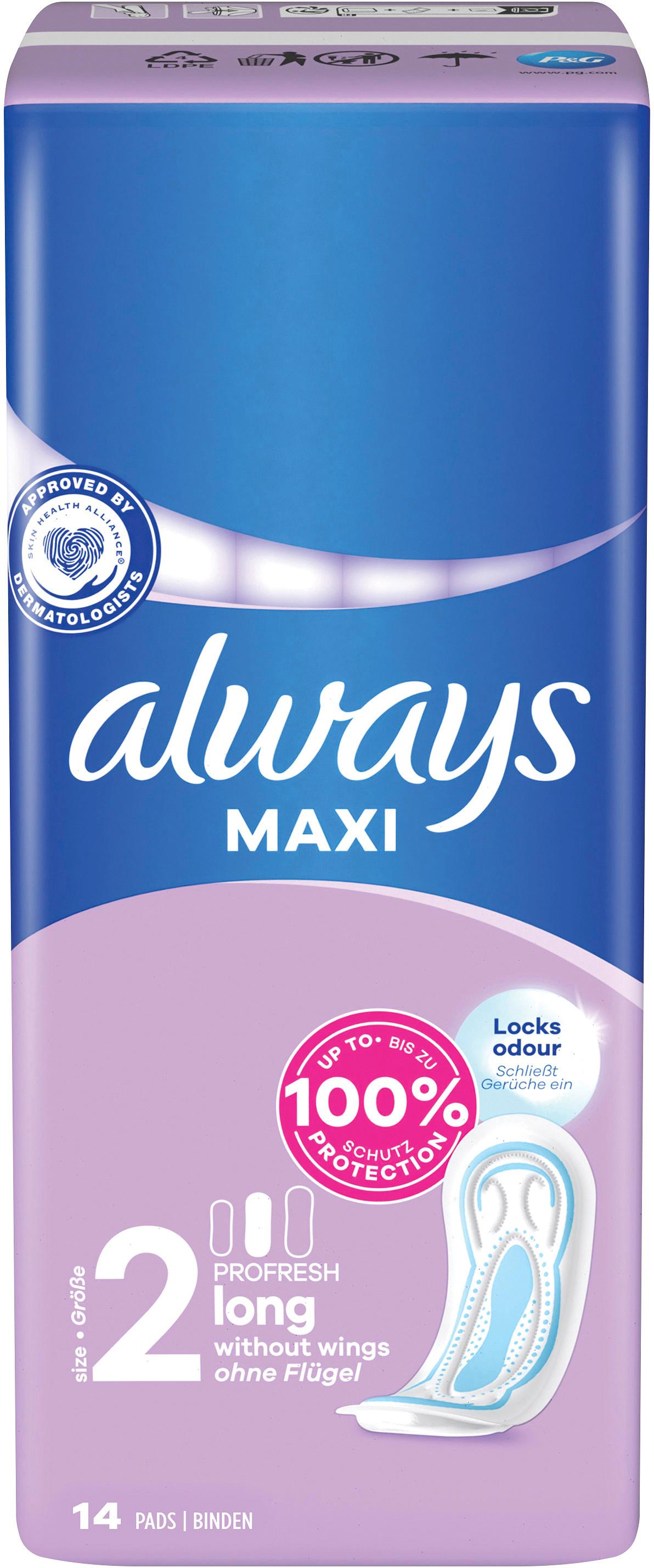 Produktbild Always MAXI Damenbinden ProFresh Long 14ST 10 von 19