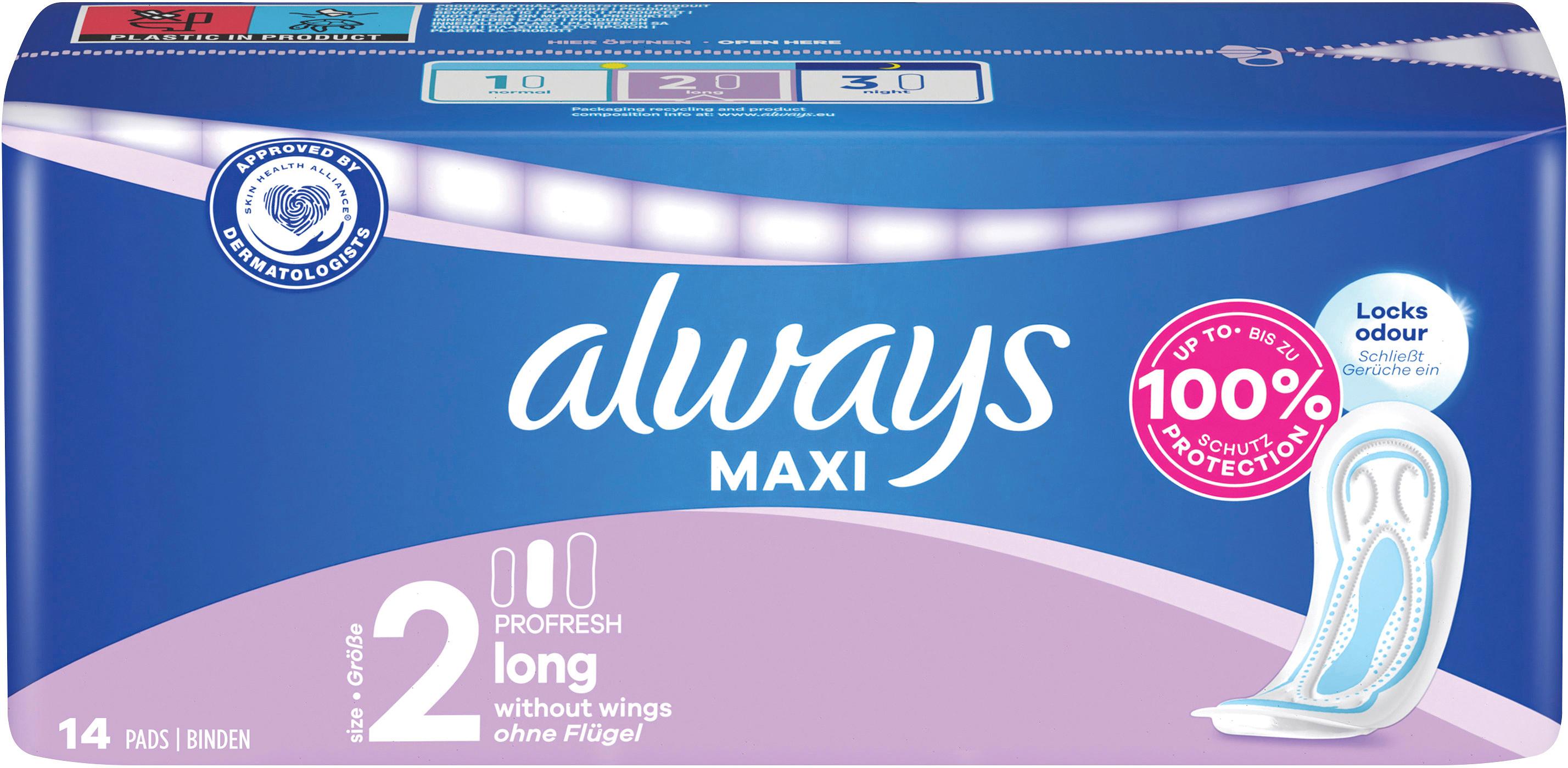 Produktbild Always MAXI Damenbinden ProFresh Long 14ST 12 von 19
