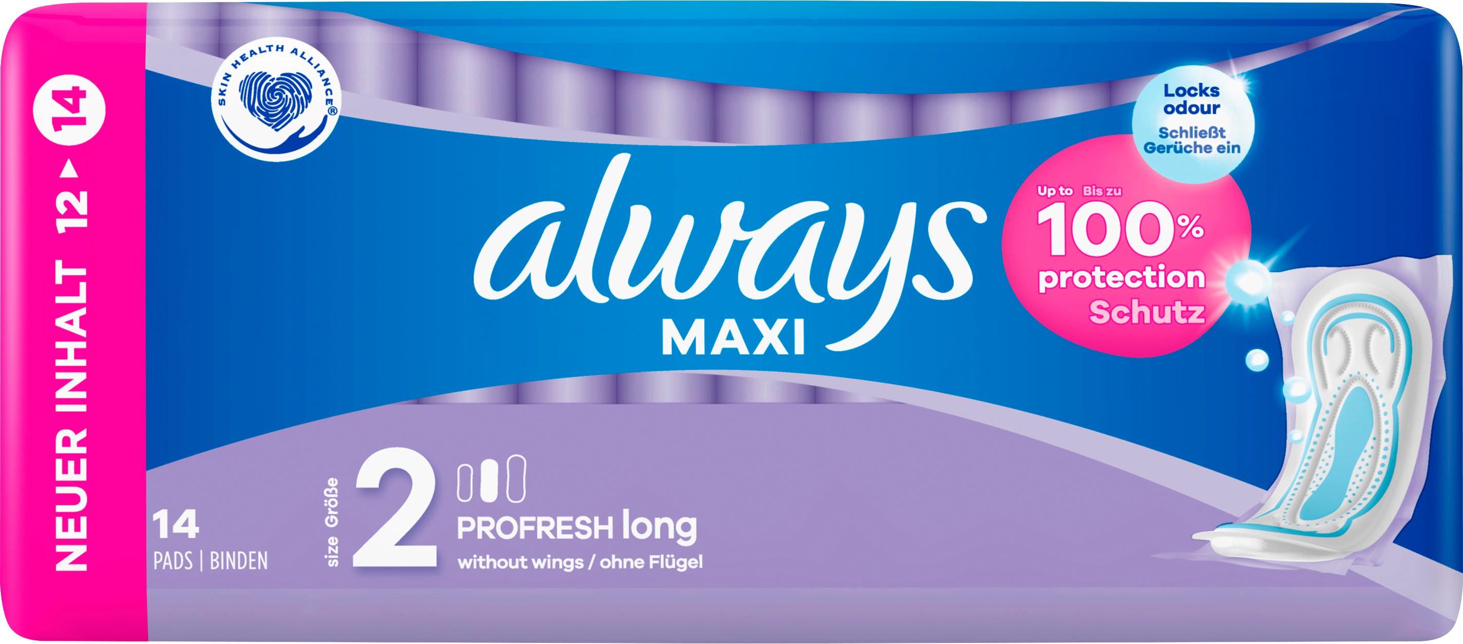 Produktbild Always MAXI Damenbinden ProFresh Long 14ST 3 von 19