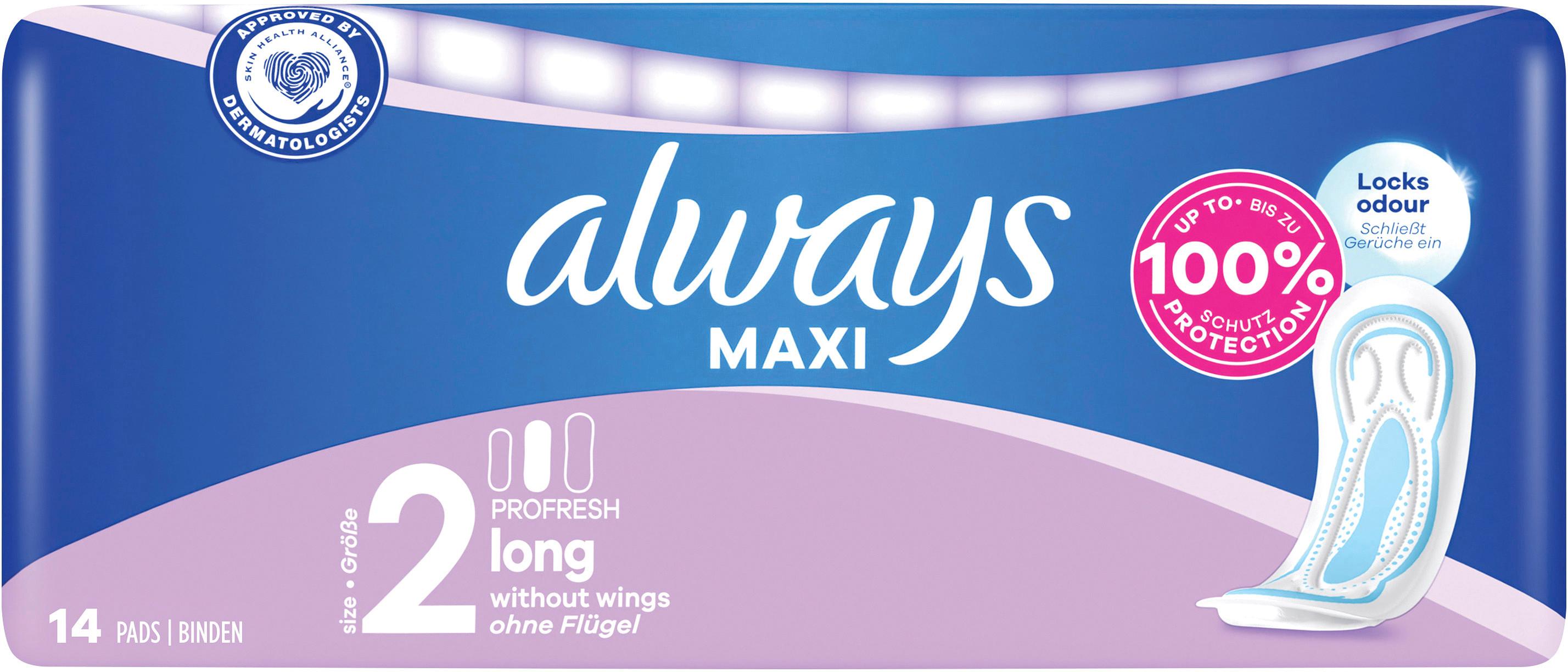 Produktbild Always MAXI Damenbinden ProFresh Long 14ST 2 von 19