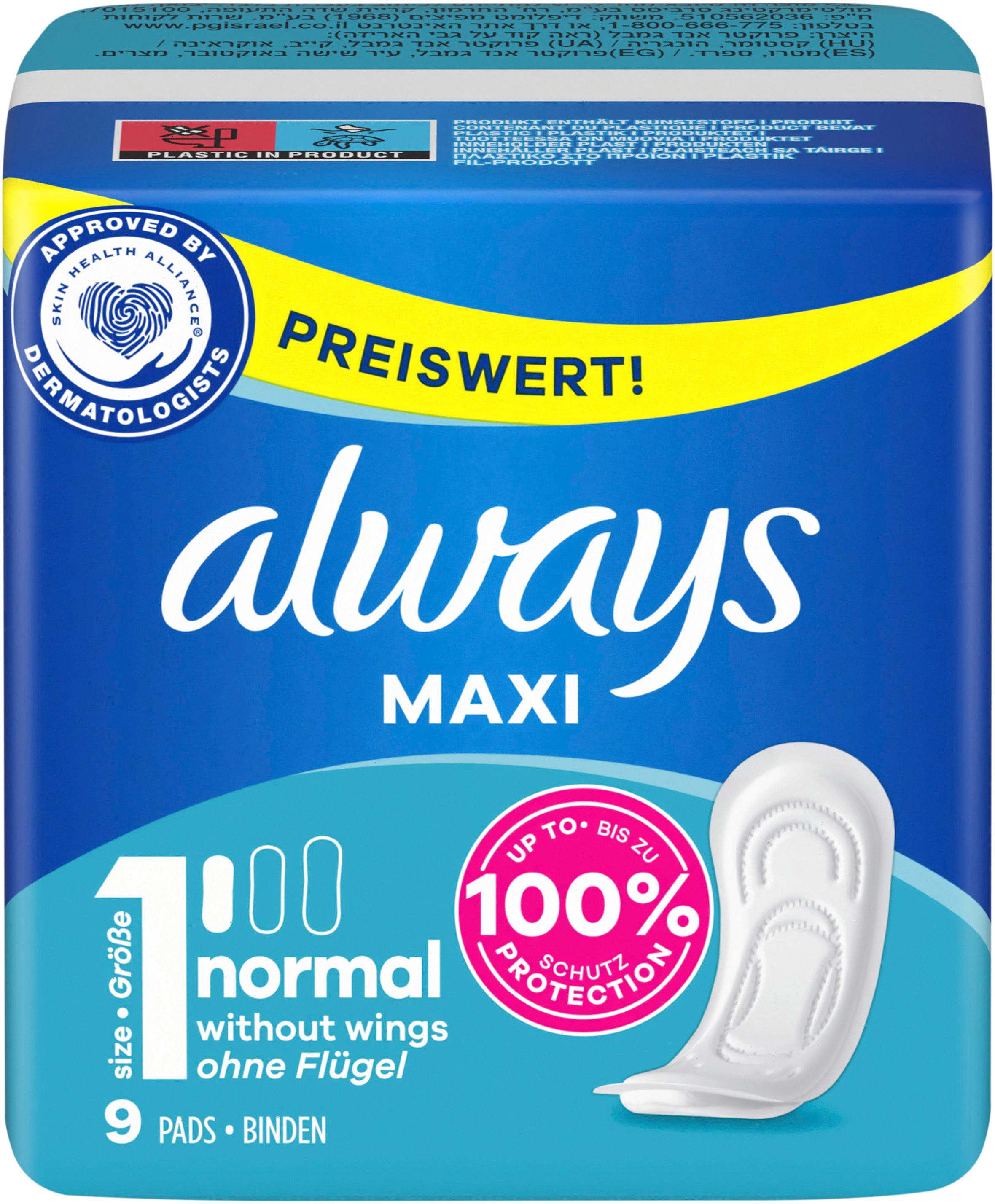 Produktbild Always Maxi Damenbinden Classic 9ST Sparpaket 10 von 13