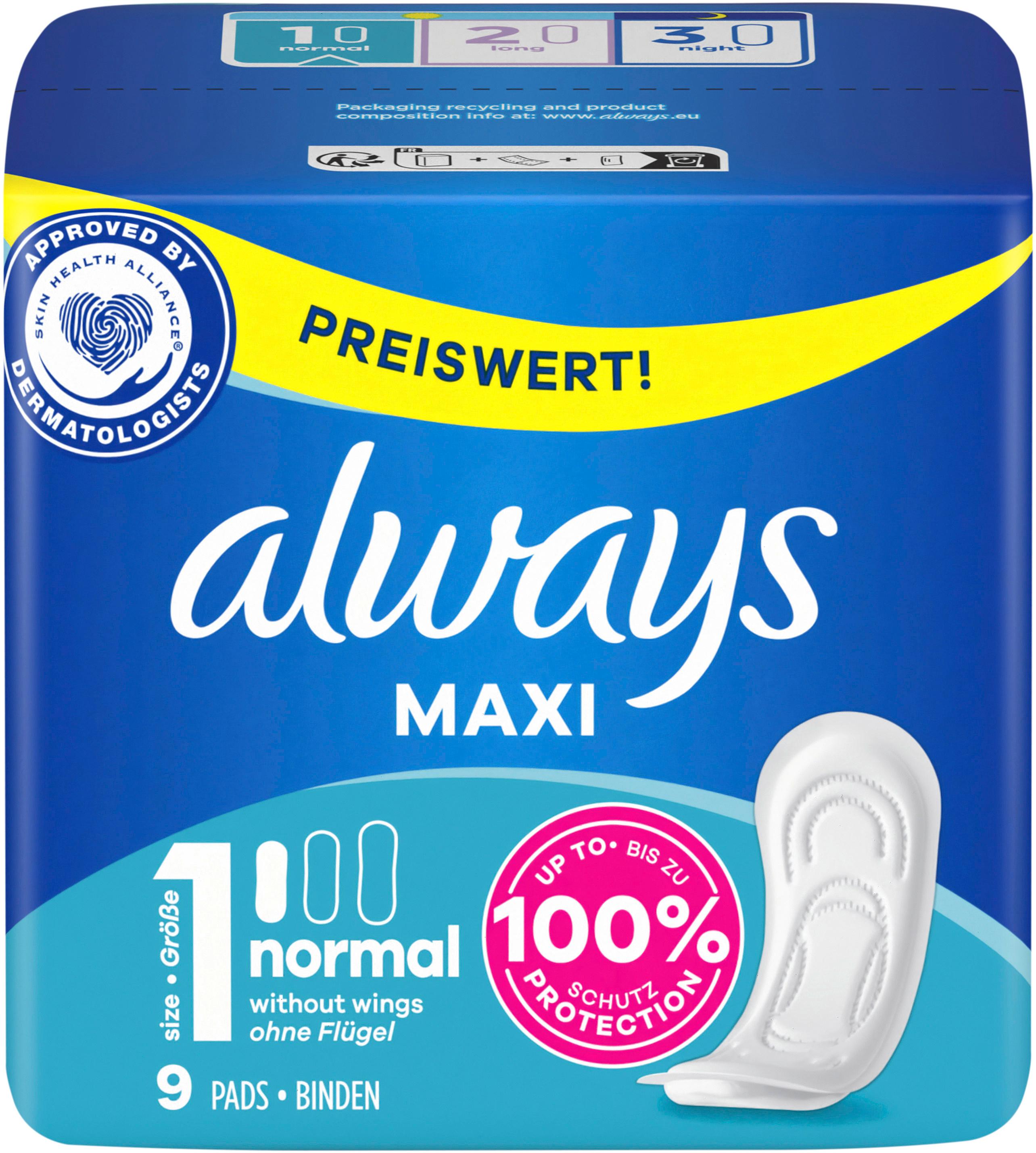 Produktbild Always Maxi Damenbinden Classic 9ST Sparpaket 6 von 13