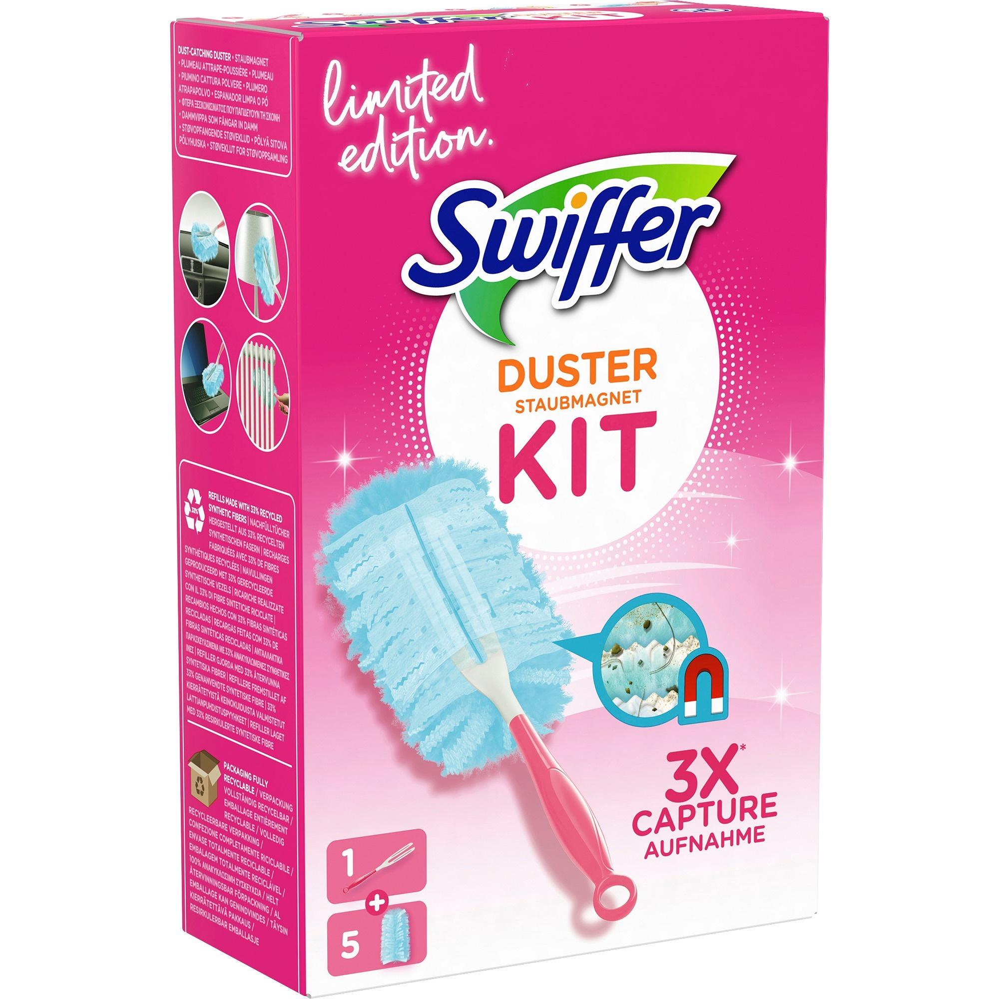 Swiffer Staubmagnet Starterset Pink (Griff + 3 Tücher)