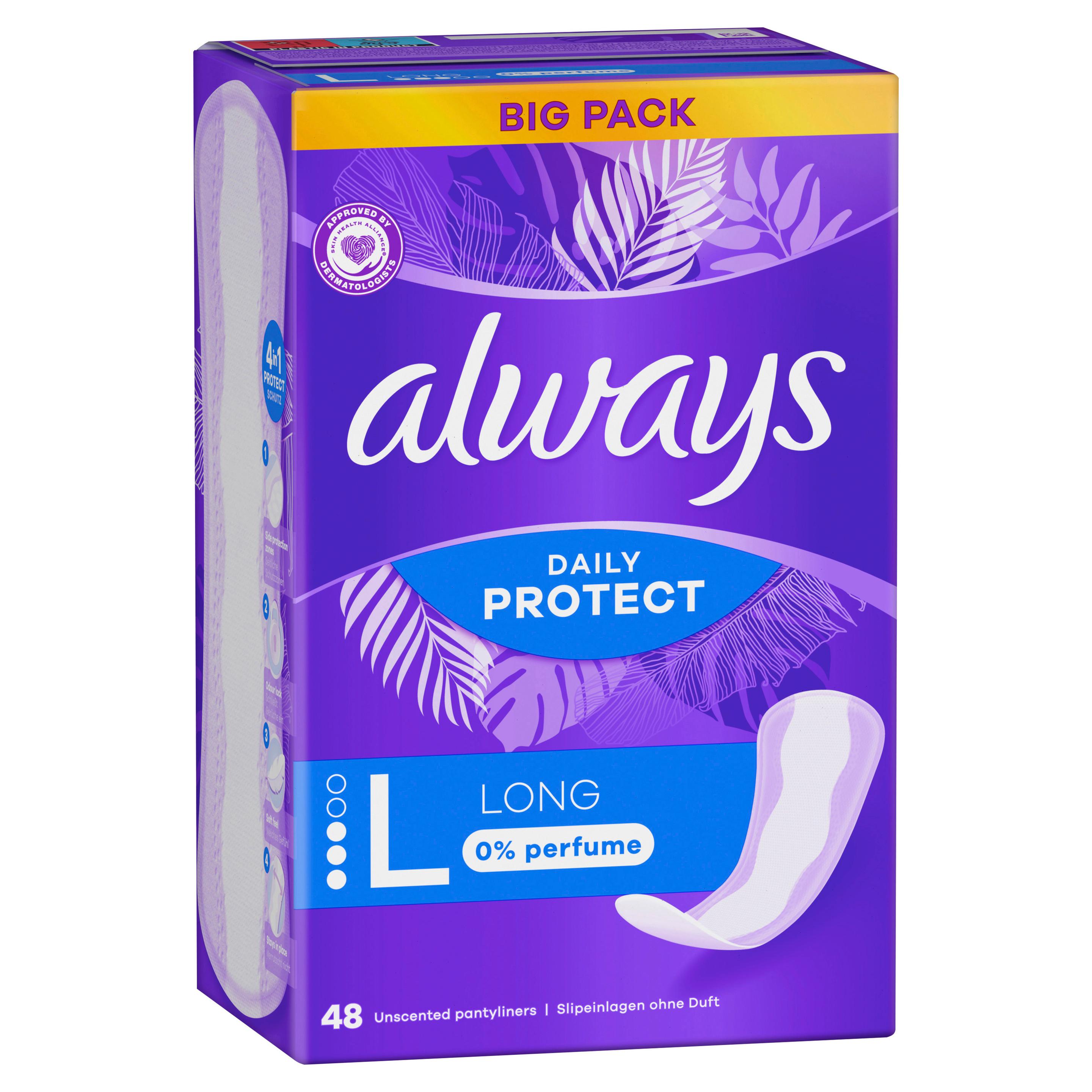 Produktbild Always DAILY Slipeinlagen always Slipeinlage Daily Protect Long ohne Duft BigPack 48 7 von 13