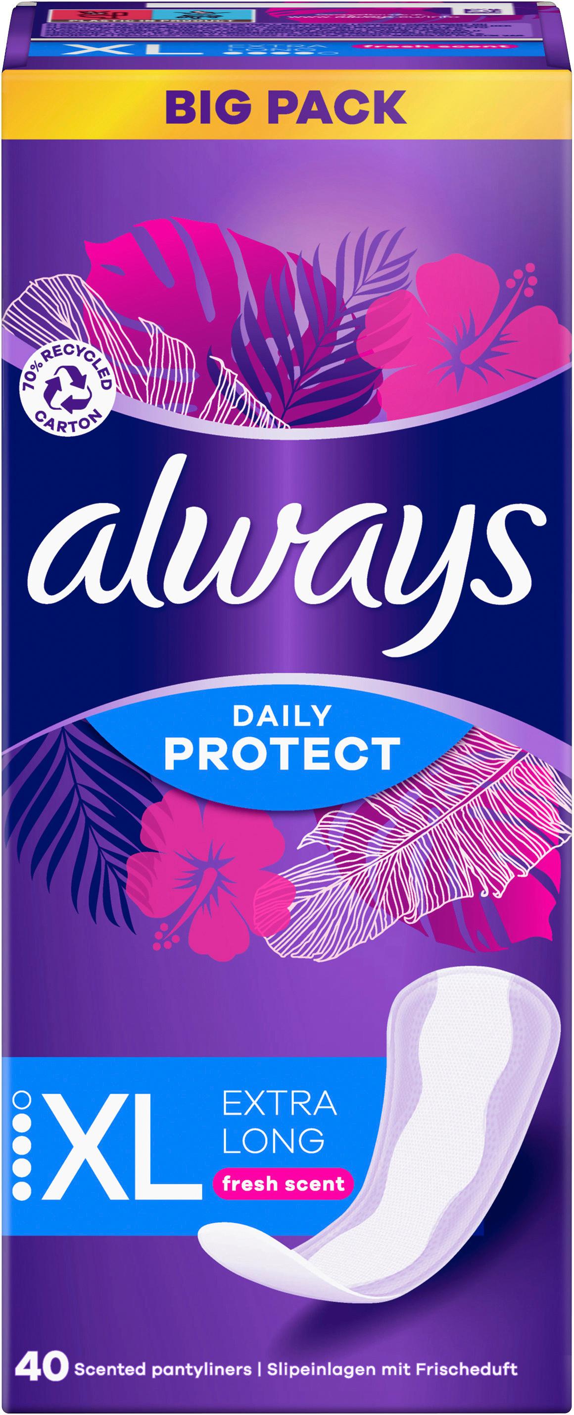 Produktbild Always DAILY Slipeinlagen Protect Extra Long mit Frischeduft BigPack 40ST 13 von 14