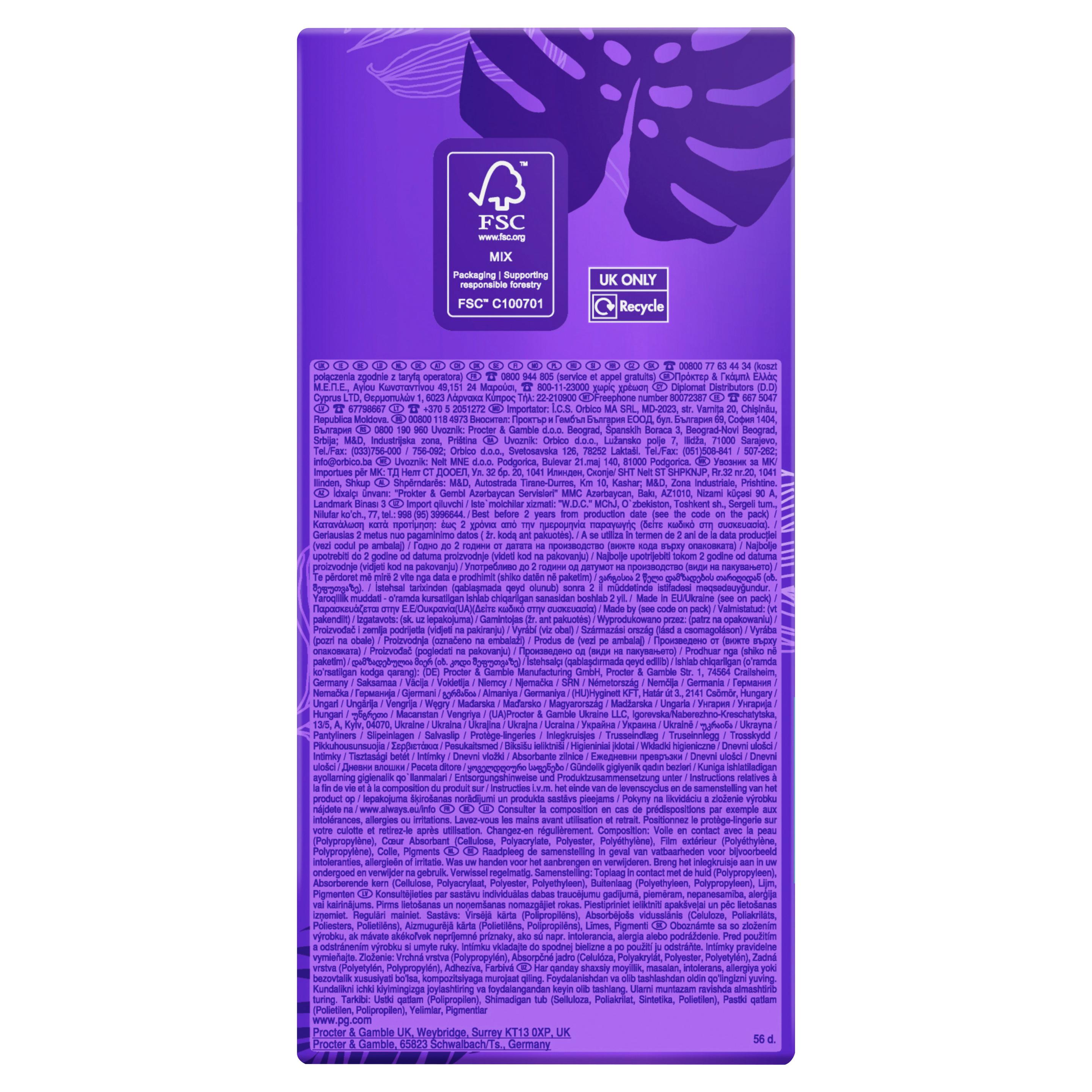 Produktbild Always DAILY Slipeinlagen Fresh Normal ohne Duft BigPack 56 Stück 16 von 21