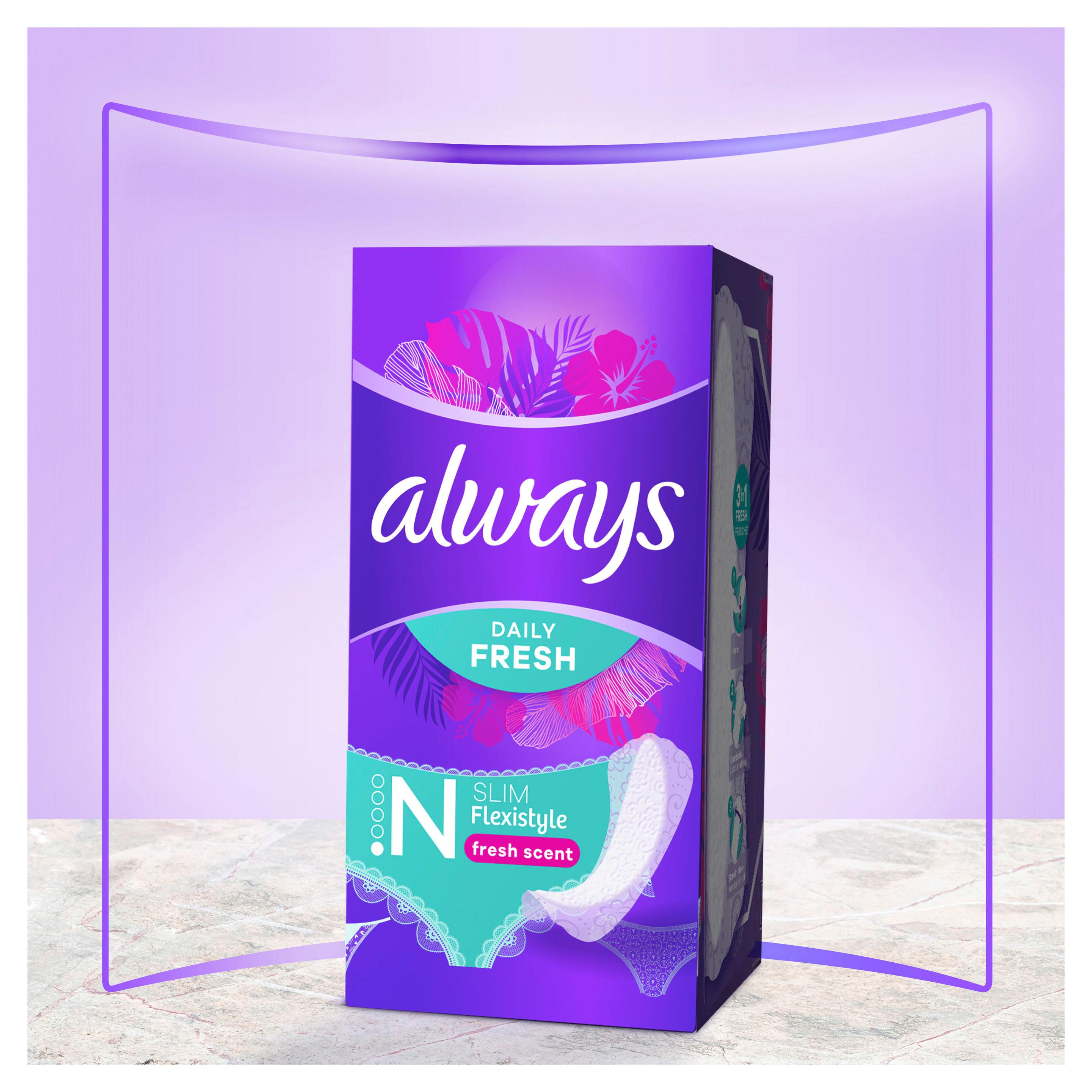 Produktbild Always DAILY Slipeinlagen Fresh Flexistyle Slim mit Frischeduft BigPack 74 Stück 6 von 9