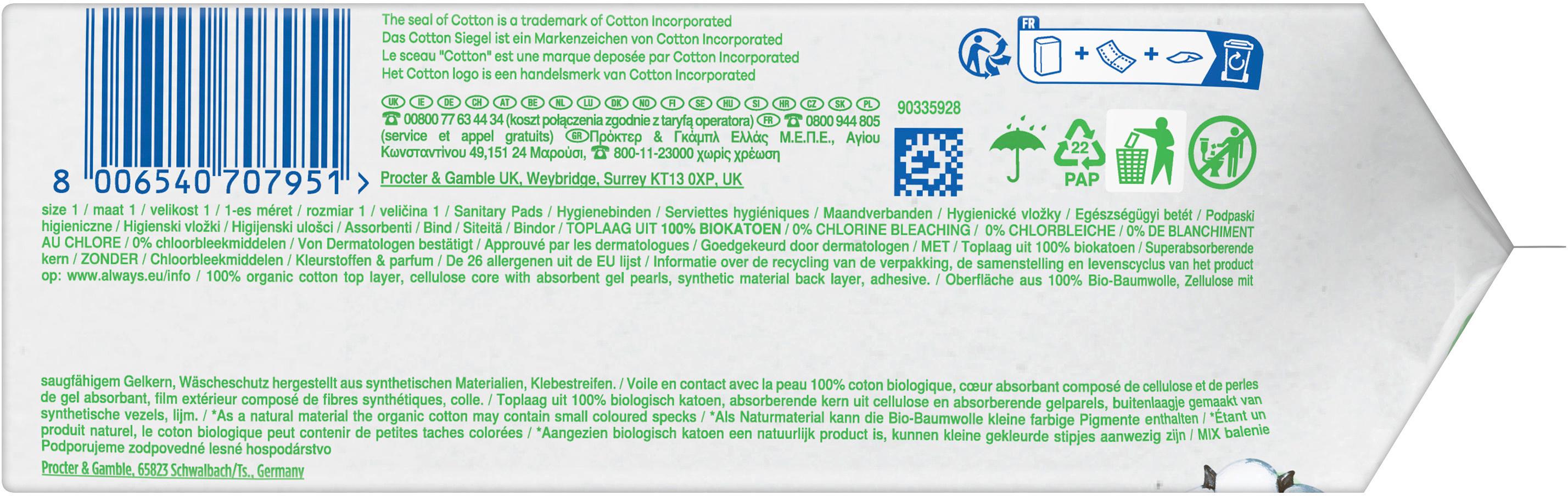 Produktbild Always Ultra Damenbinden Cotton Protection Normal mit Flügeln 22 BigPack 4 von 9