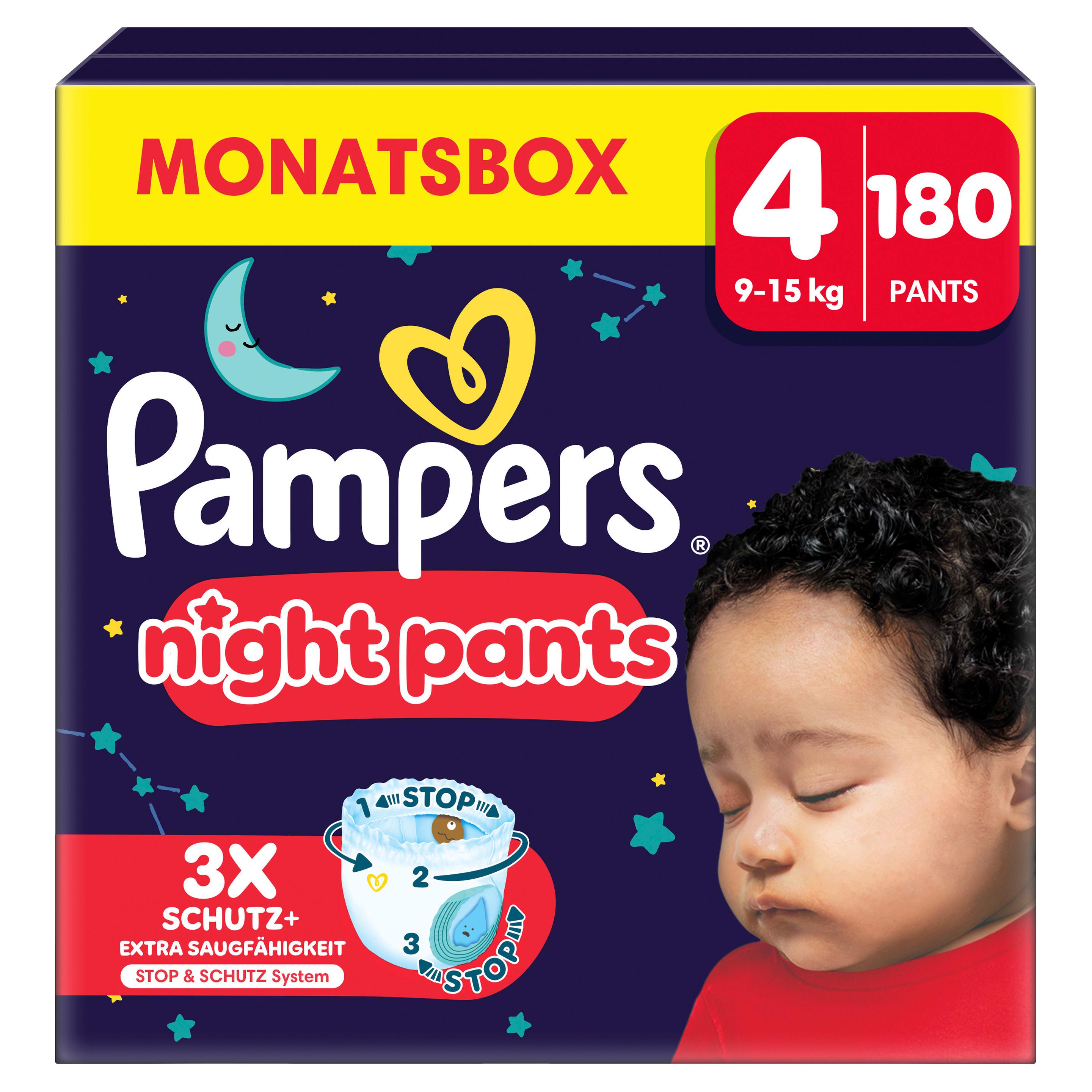 Pampers Baby Dry Windeln Night Pants Gr. 4 9-15kg Monatsbox