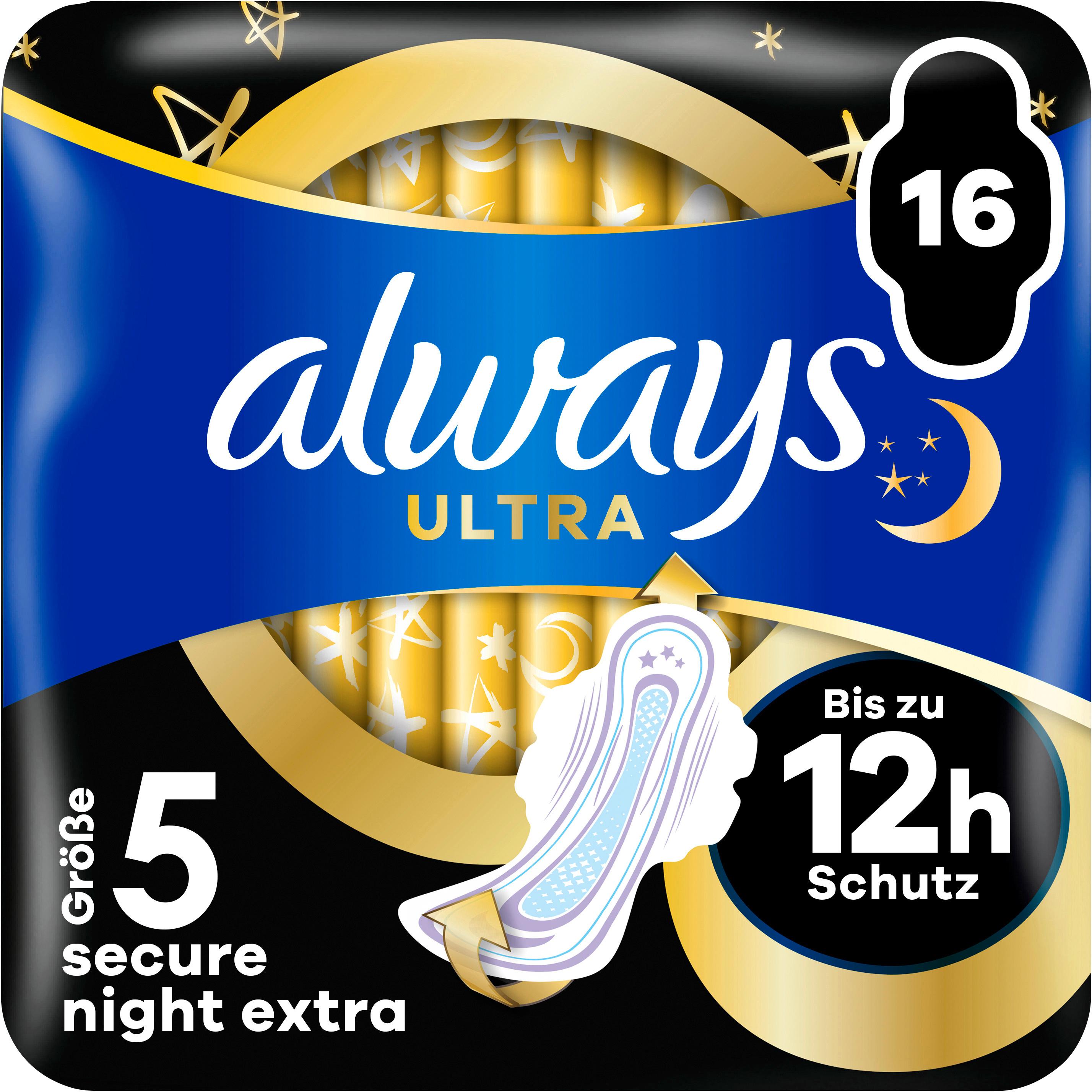 Always ULTRA Damenbinden Secure Night Extra mit Flügeln BigPack