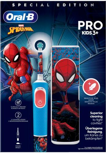 Oral-B Elektrische Zahnbürste Vitality Pro 103 Kids Spiderman mit Reiseetui, 1Stück