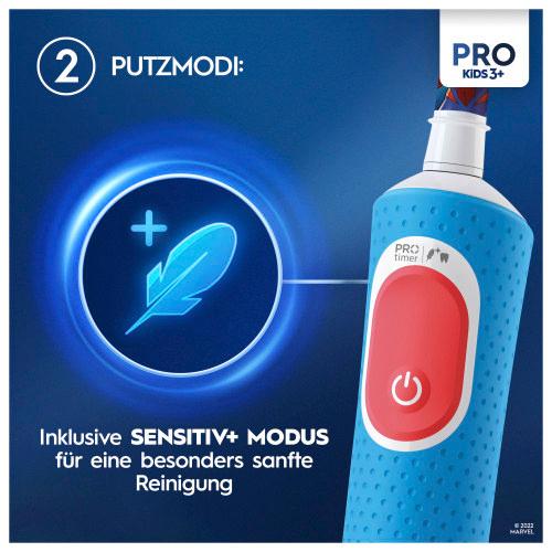 Produktbild Oral-B Elektrische Zahnbürste Vitality Pro 103 Kids Spiderman mit Reiseetui, 1Stück 5 von 12