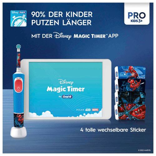 Produktbild Oral-B Elektrische Zahnbürste Vitality Pro 103 Kids Spiderman mit Reiseetui, 1Stück 4 von 12