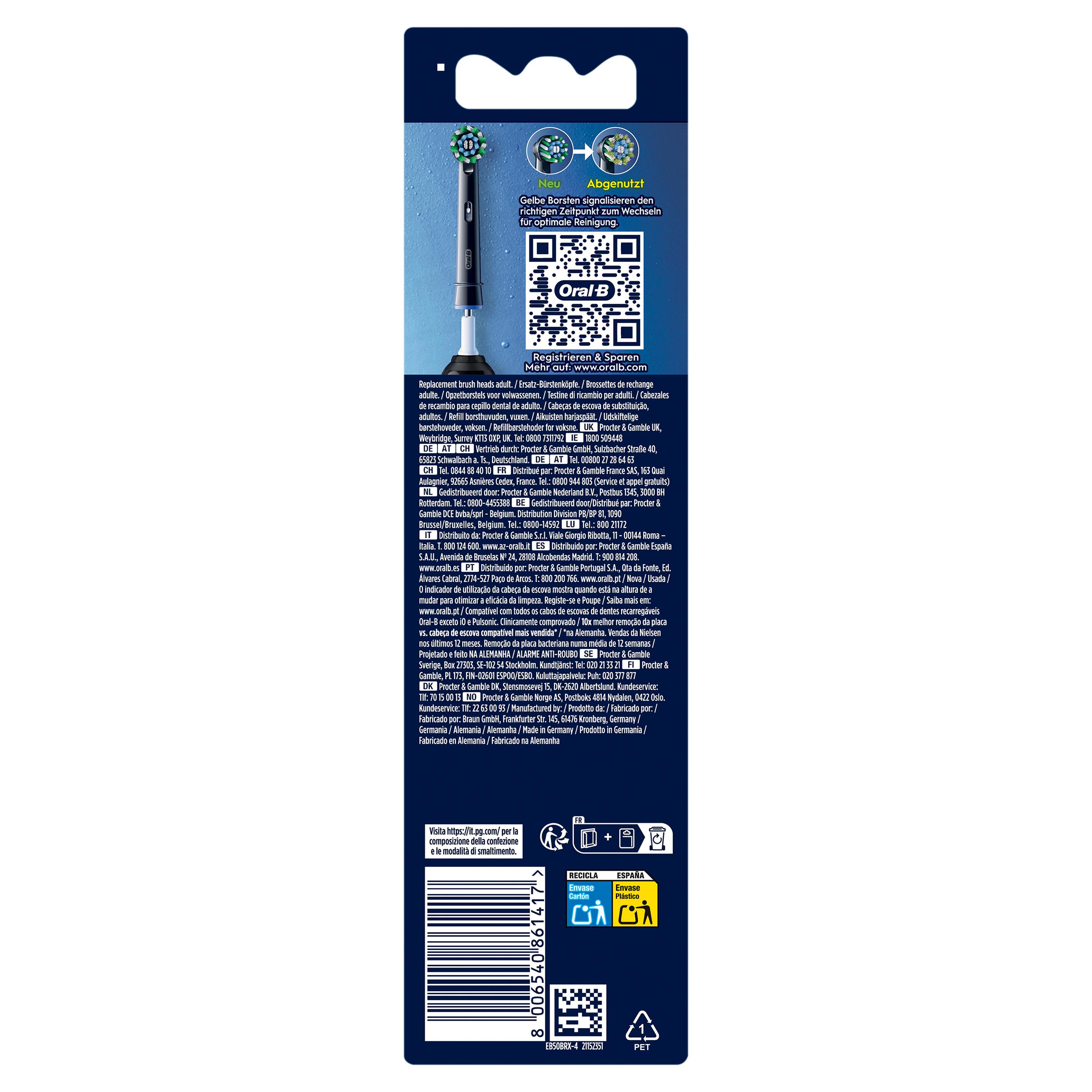 Produktbild Oral-B PRO CROSSACTION Aufsteckbürsten Schwarz 4 Stück AM 2 von 12