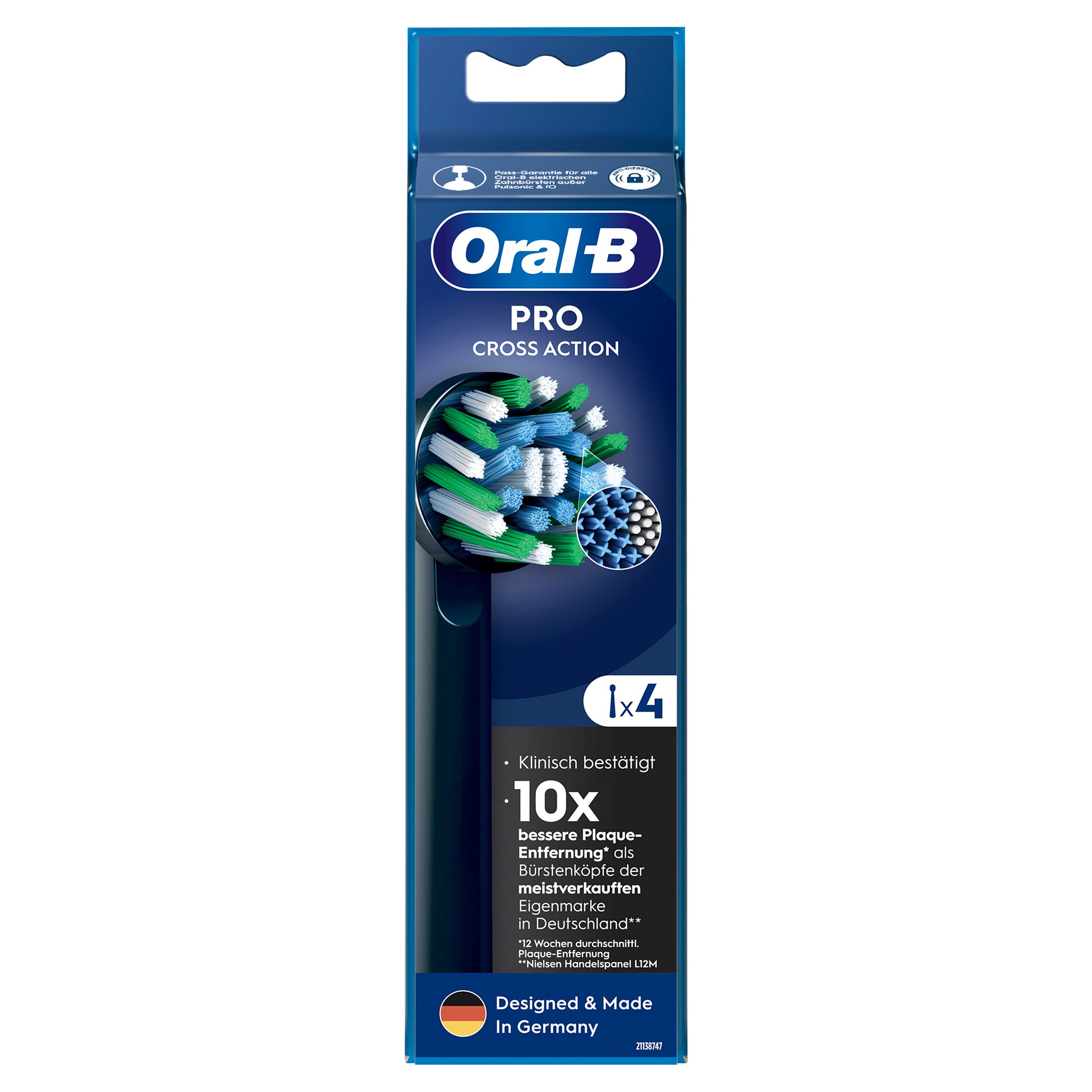 Oral-B PRO CROSSACTION Aufsteckbürsten Schwarz 4 Stück AM