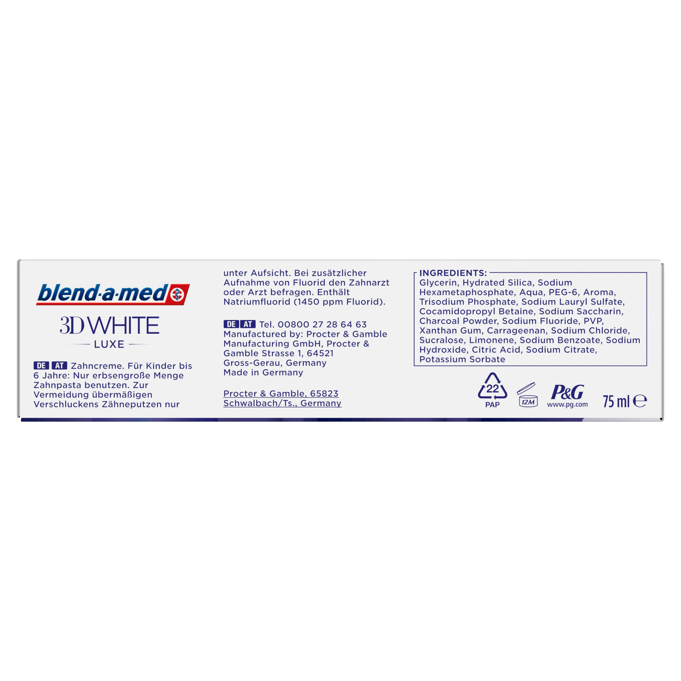 Produktbild Blend-A-Med Zahnpasta 3D White Luxe Aktivkohle 75ml 5 von 7