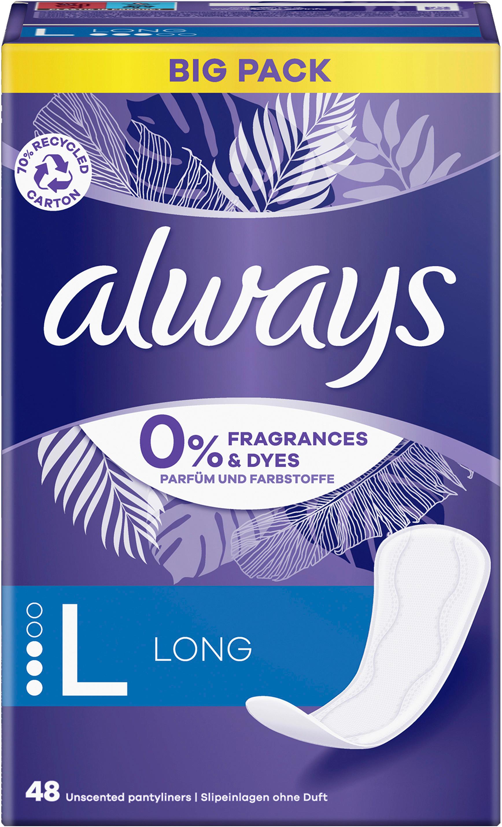 Produktbild Always DAILY Slipeinlagen Protect Long 0% Duft-&Farbstoffe BigPack 6 von 17