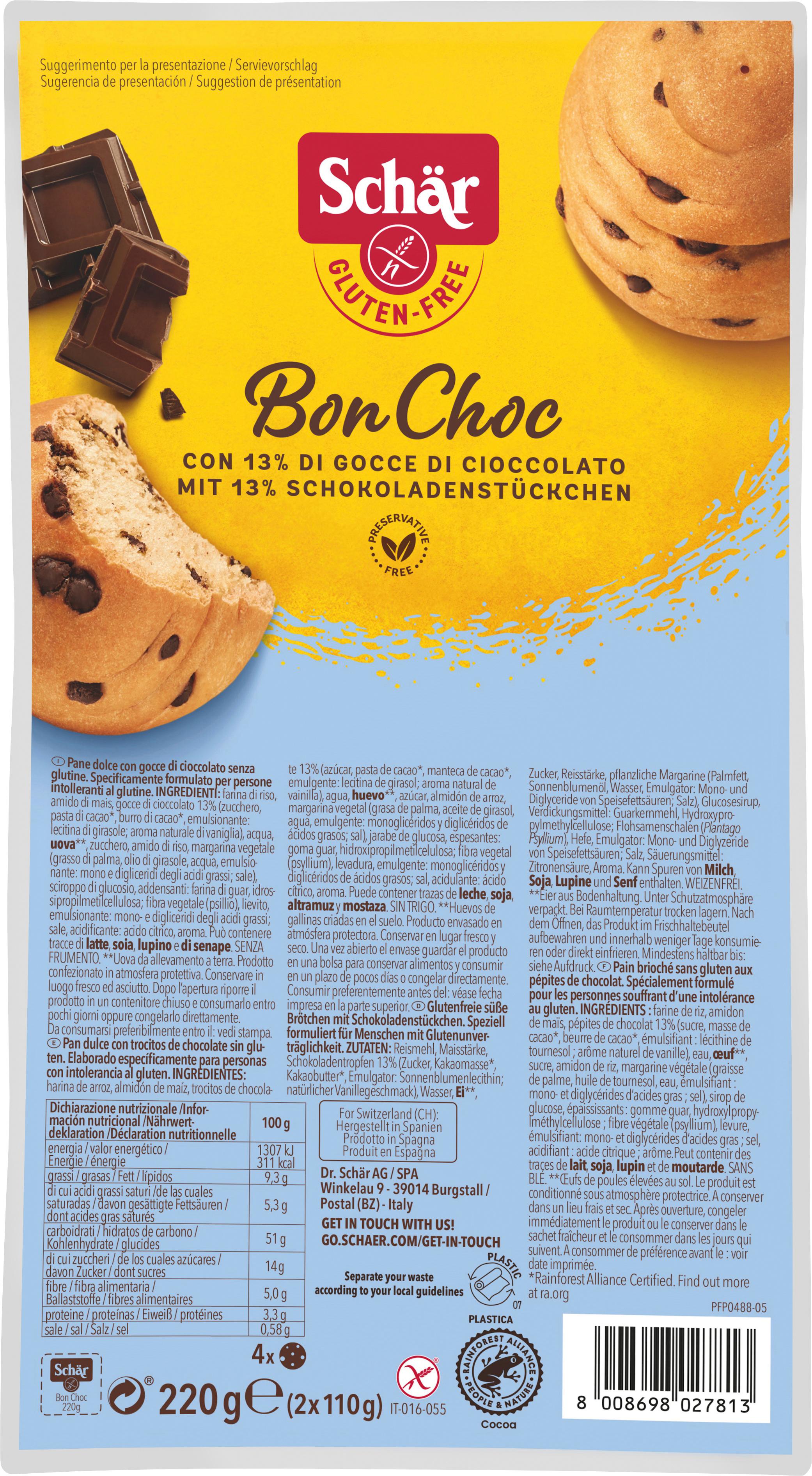 Schär Bon Choc Süße Brötchen - glutenfrei