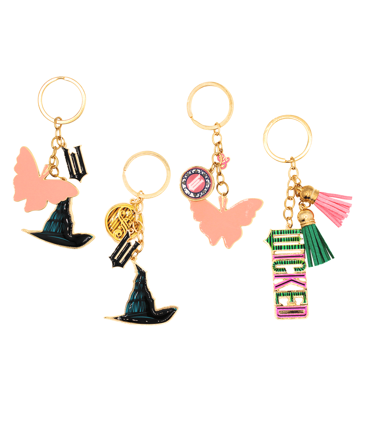 Wicked Schlüsselanhänger aus Metall – 4 Designs, sortiert, in hochwertiger Rahmenverpackung (Keine Auswahl möglich) 