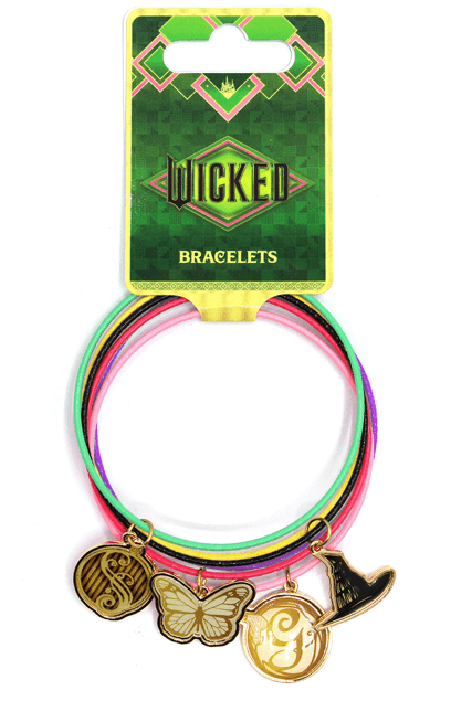 Wicked Bangle Set – 6 Metallarmbänder mit 4 Charms, modisches Schmuckset für Fans