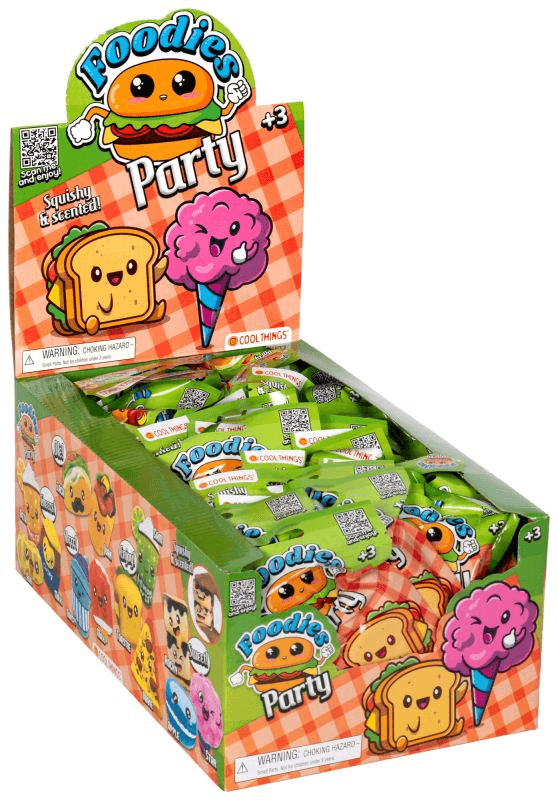 Foodies Party Squishy Duft-Sammelfigur im Blindpack, 1 zufälliges Food-Motiv