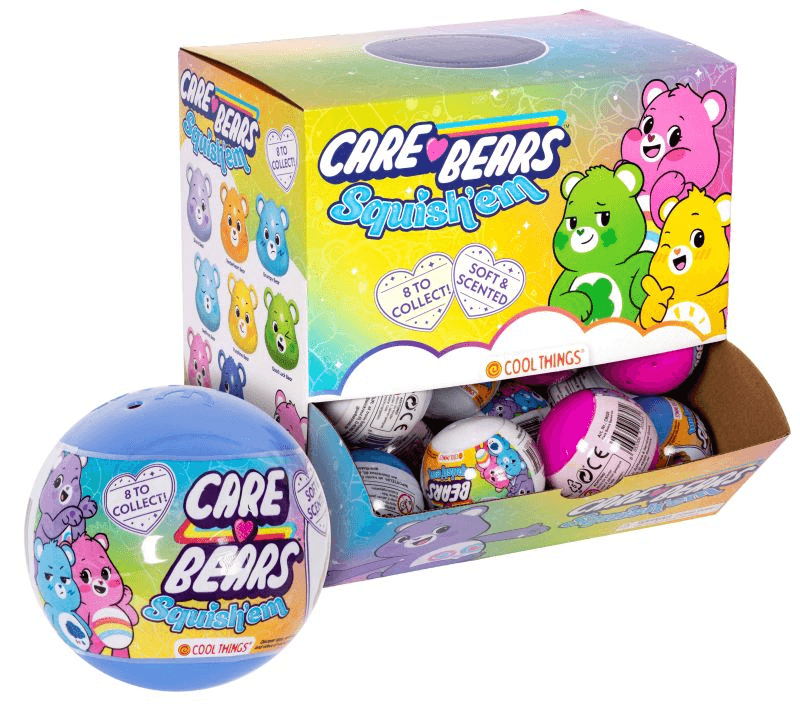 Glücksbärchis Care Bears Squish’em Duft-Sammelfigur in 65-mm-Kapsel, zufällige Figur