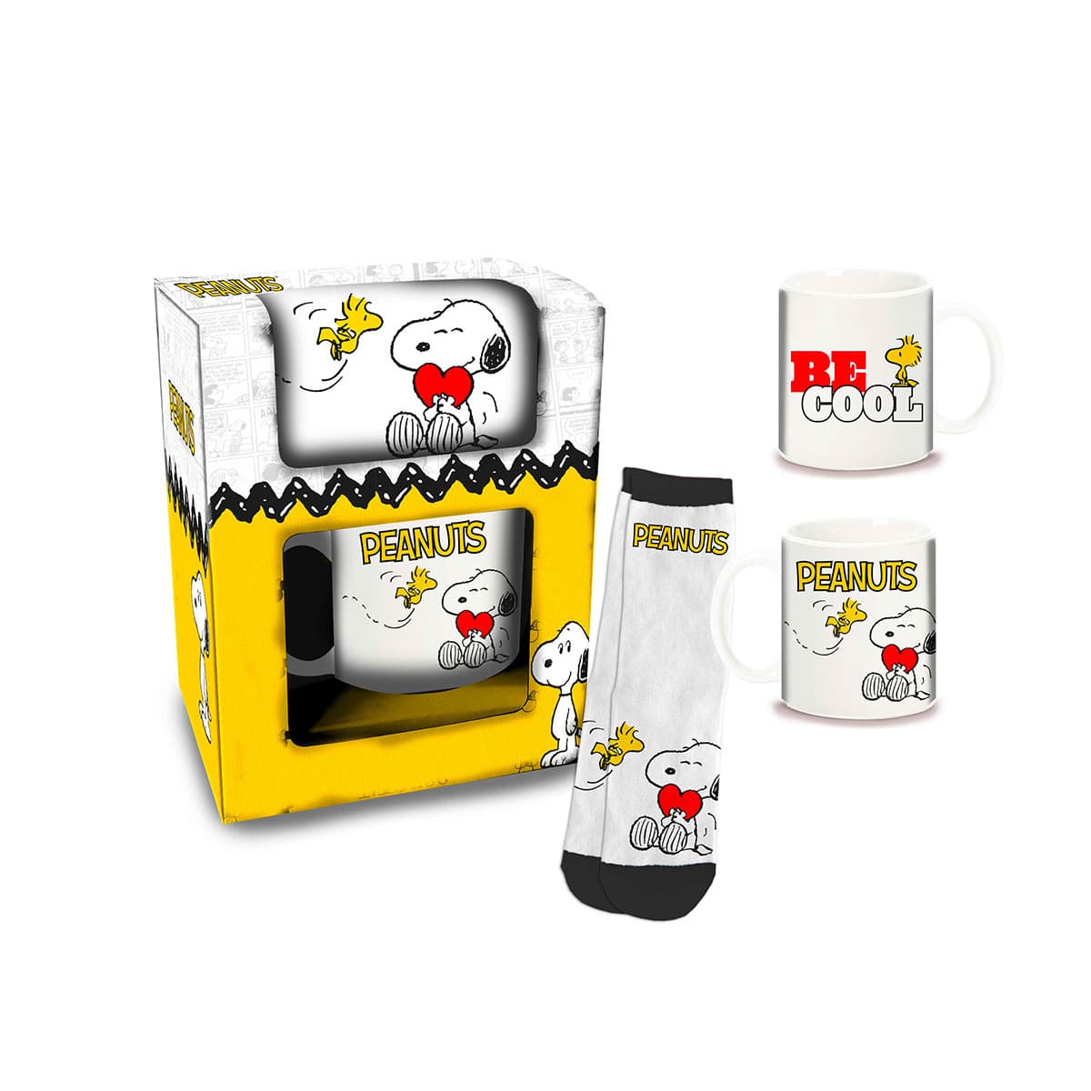 Peanuts Set Tasse mit Socke 350ml